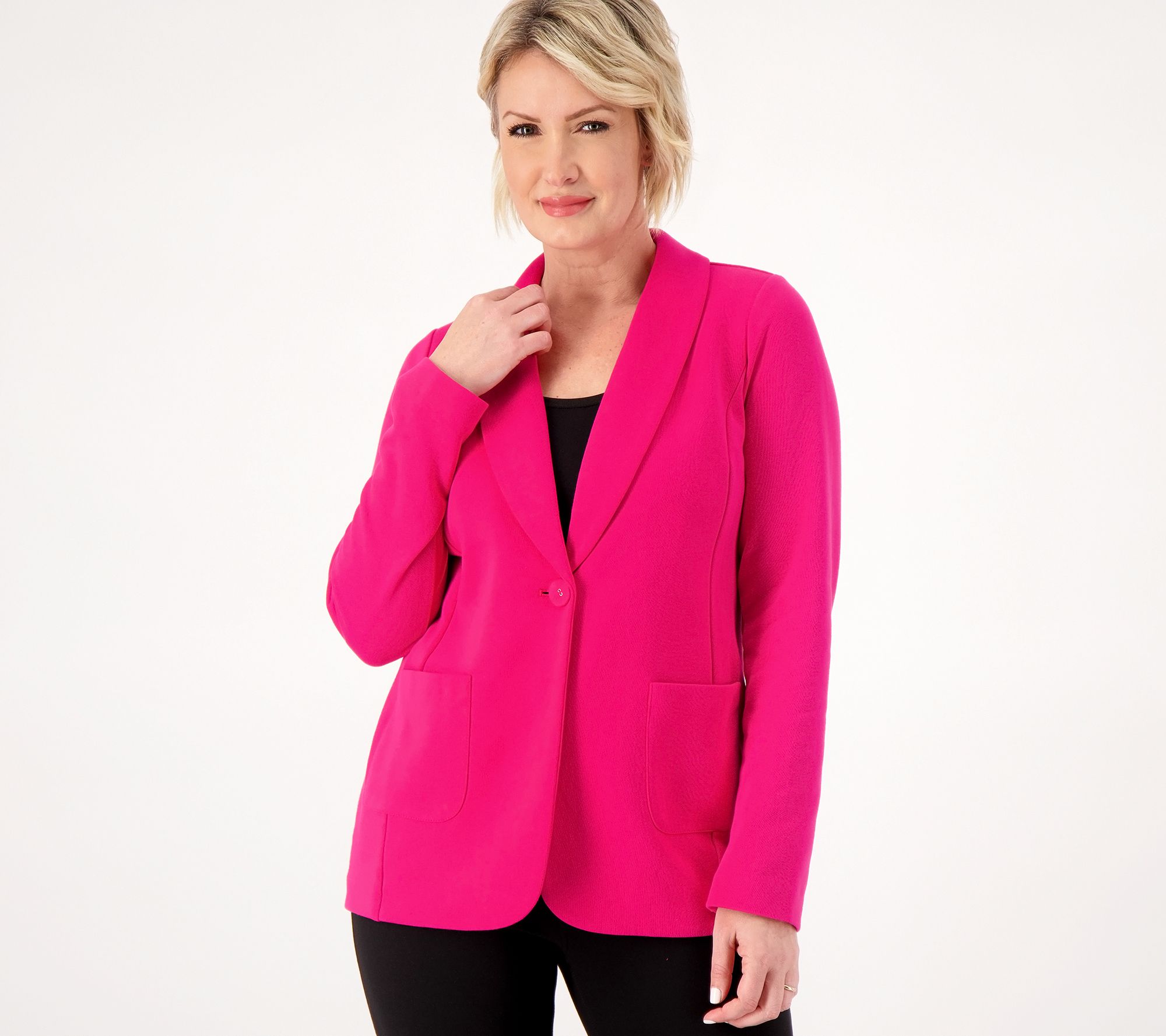 "As Is" Susan Graver Weekend Regular Marina Knit Blazer