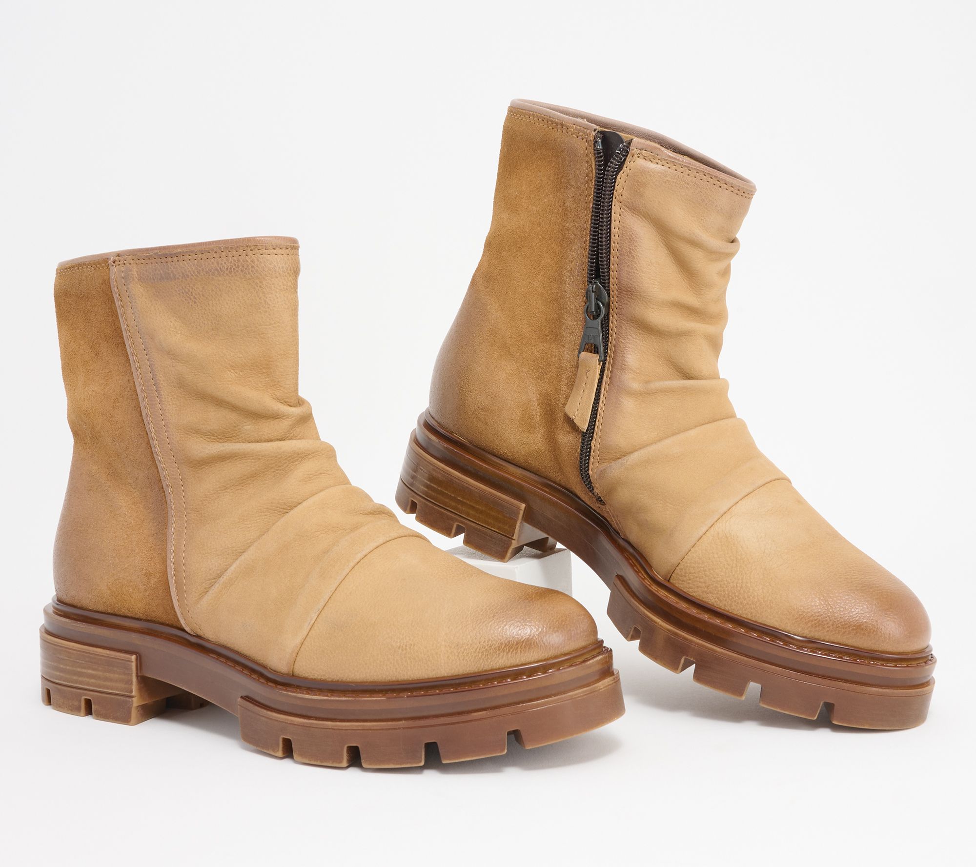 Miz Mooz Leather Ruched Chelsea Boots - Brodie