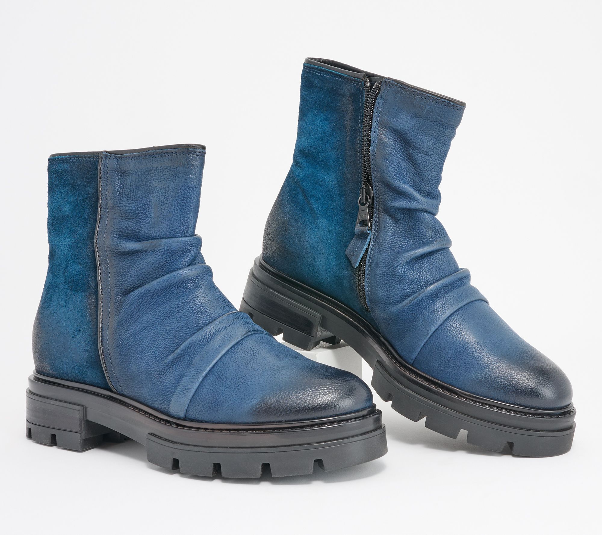 Miz Mooz Leather Ruched Chelsea Boots - Brodie