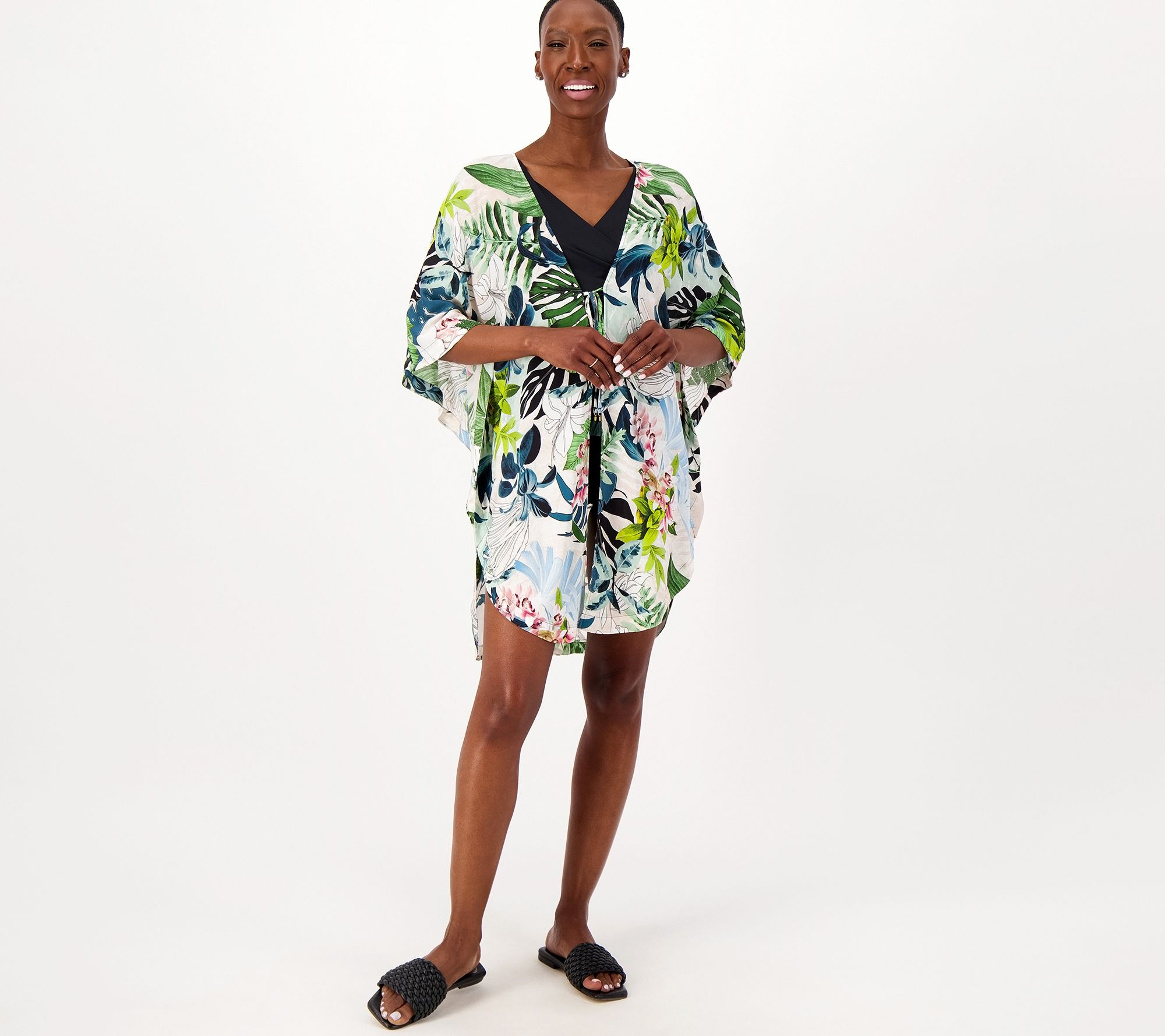 "As Is" Jantzen Woven Curve Hem Tie Front CoverUp