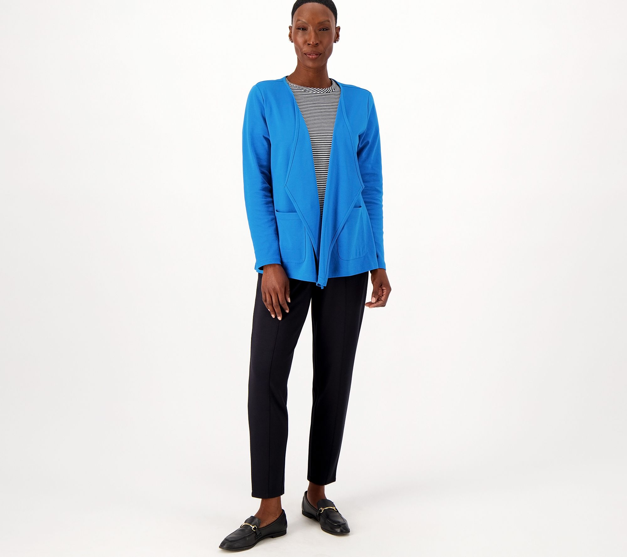 Cardigan Ouvert Isaac Mizrahi En Cachemire Bleu – Taille S, Neuf Sans étiquettes