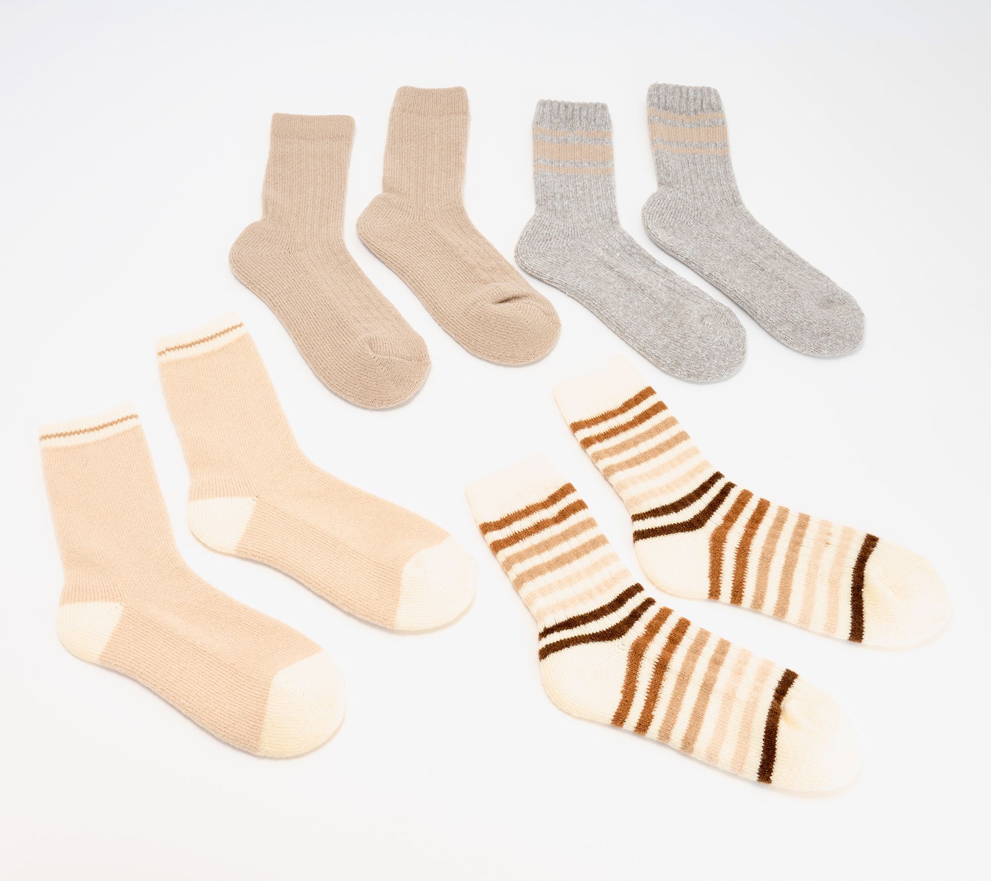 Cuddl Duds Set of 4 Knit Poly Crew Socks