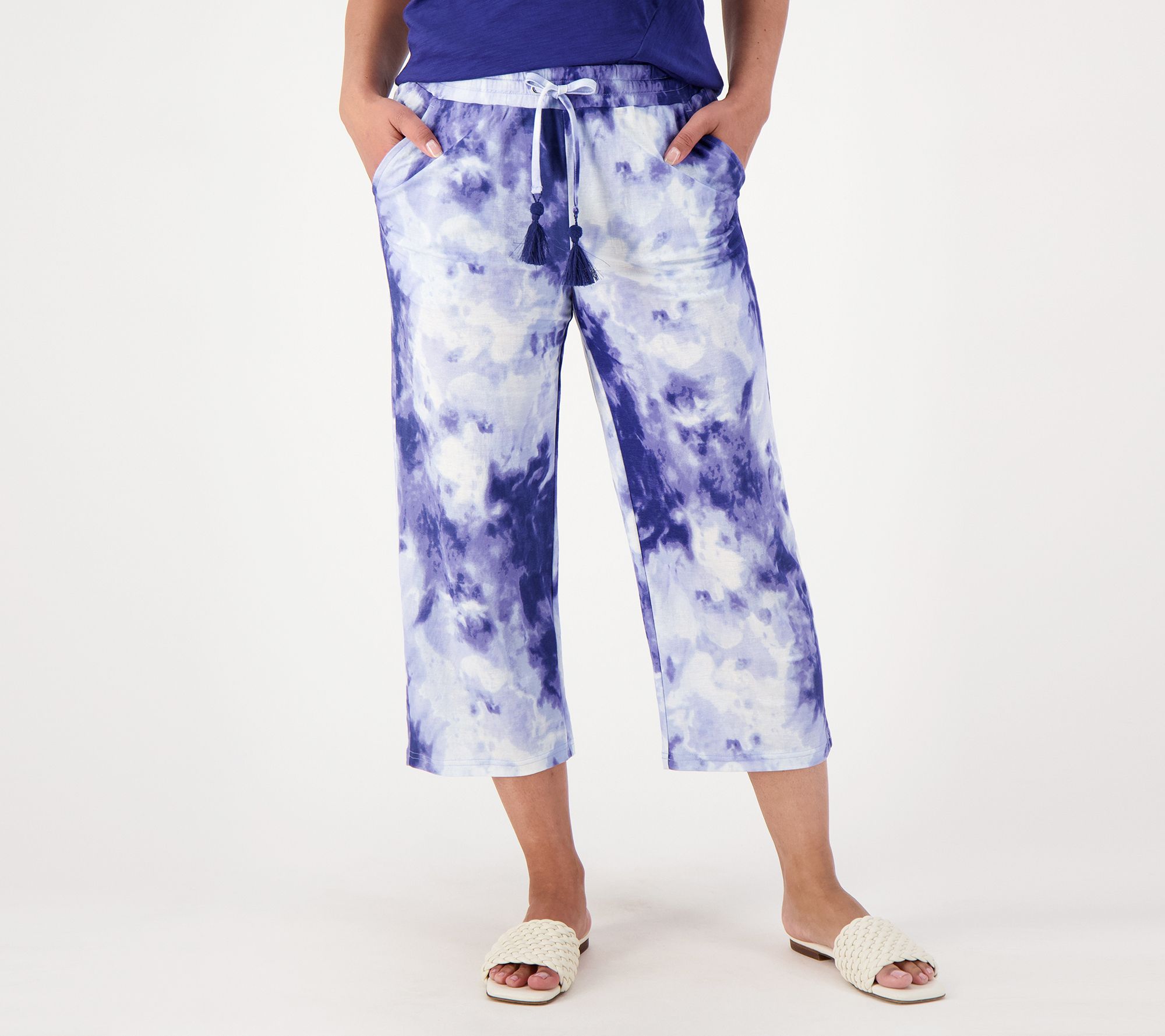 "As Is" Belle Beach by Kim Gravel Tall Cabana Cropped Beach Pant