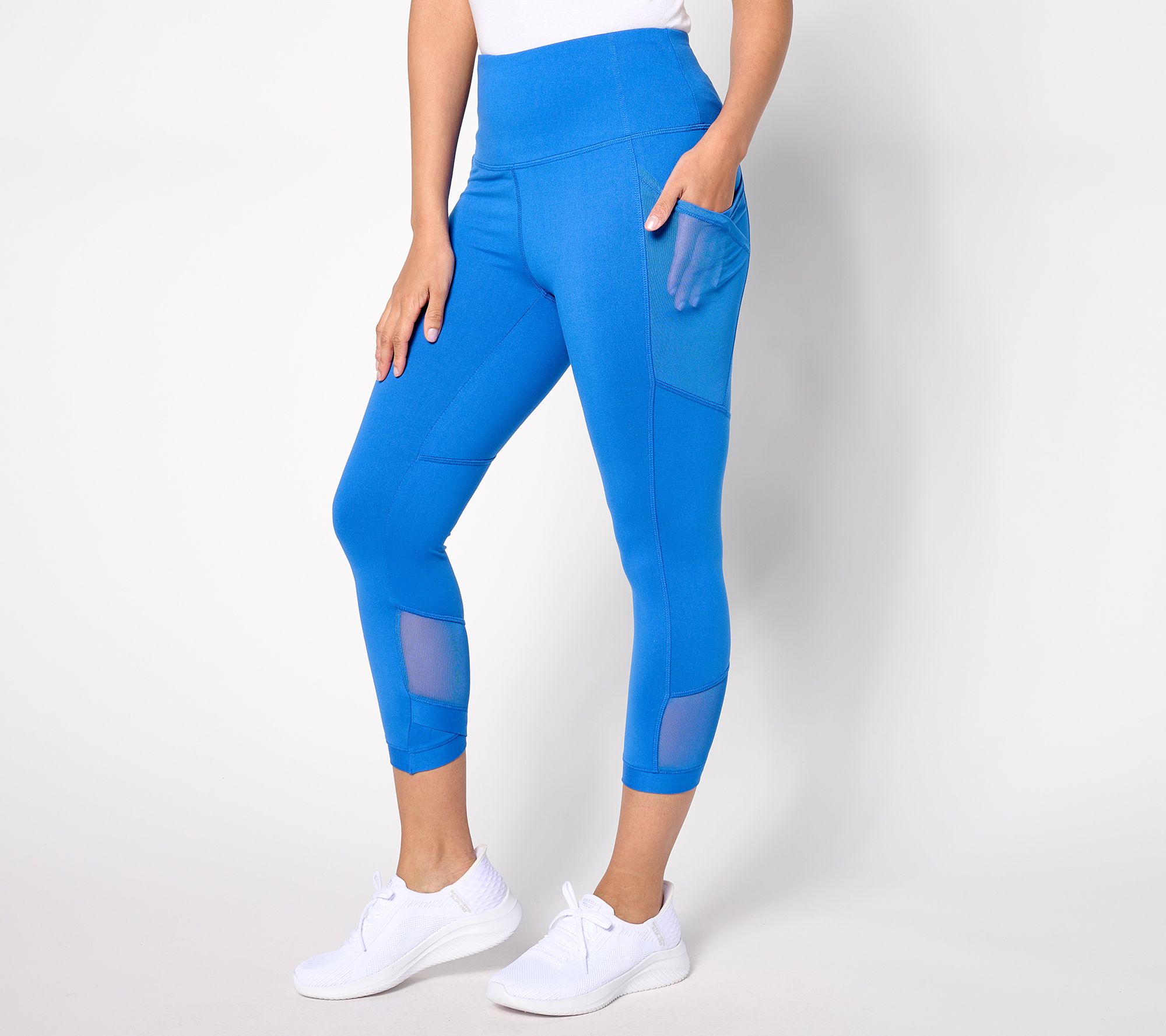 UNDER ARMOUR Women's Printed Cropped Leggings with Phone Pocket Blue Size  1X NEW