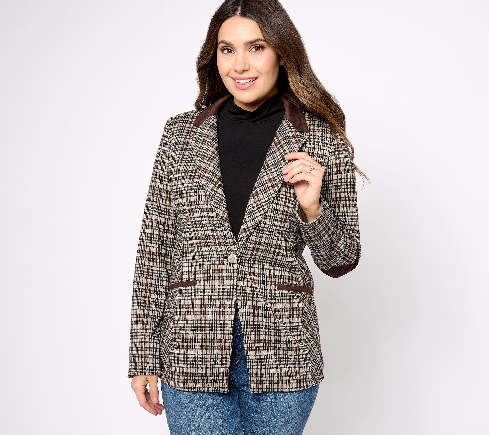 "As Is" Tailored by Susan Graver Reg Jacquard Knit Blazer