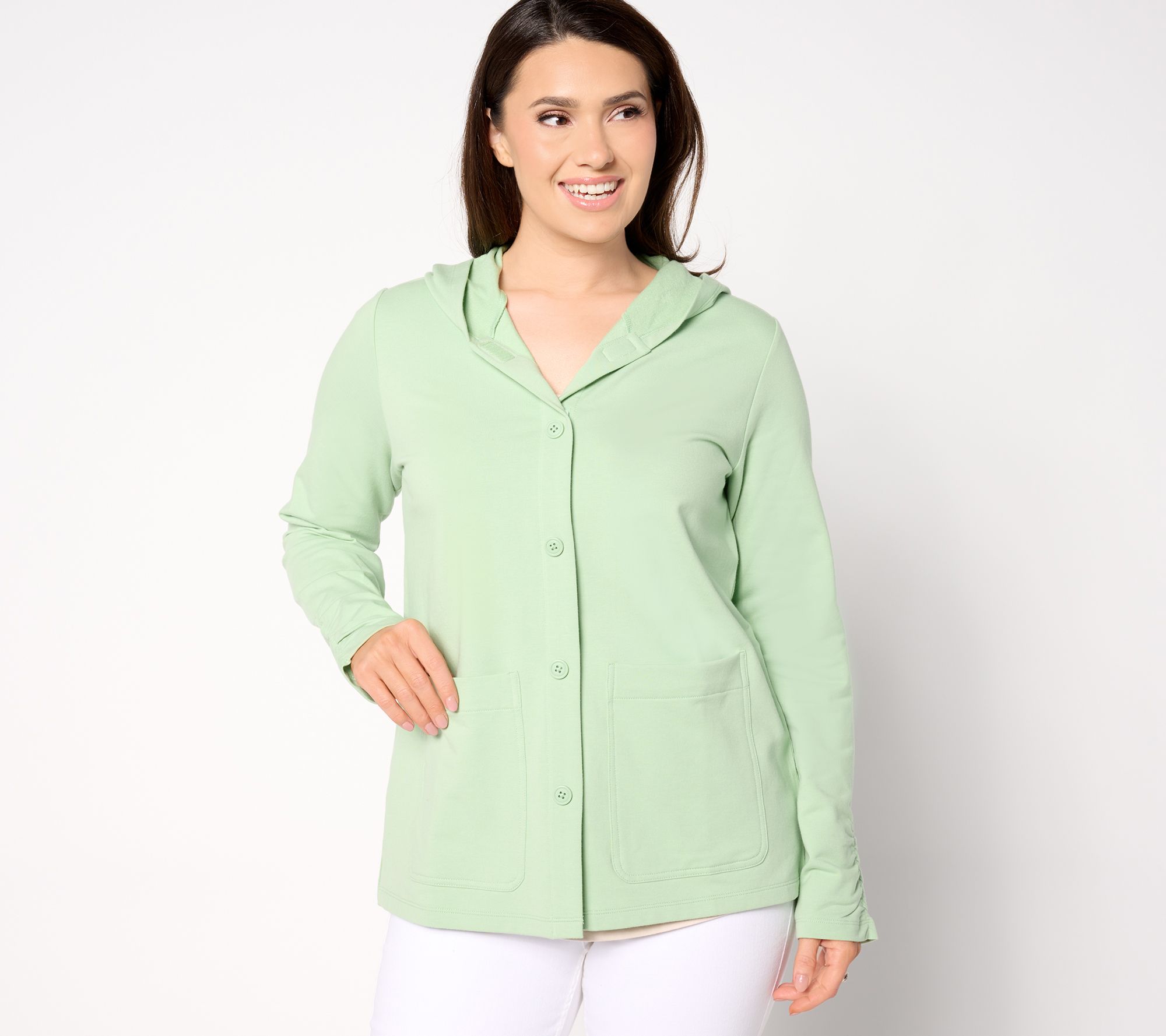 Denim & Co. Adaptive Beach French Terry Hooded Jacket