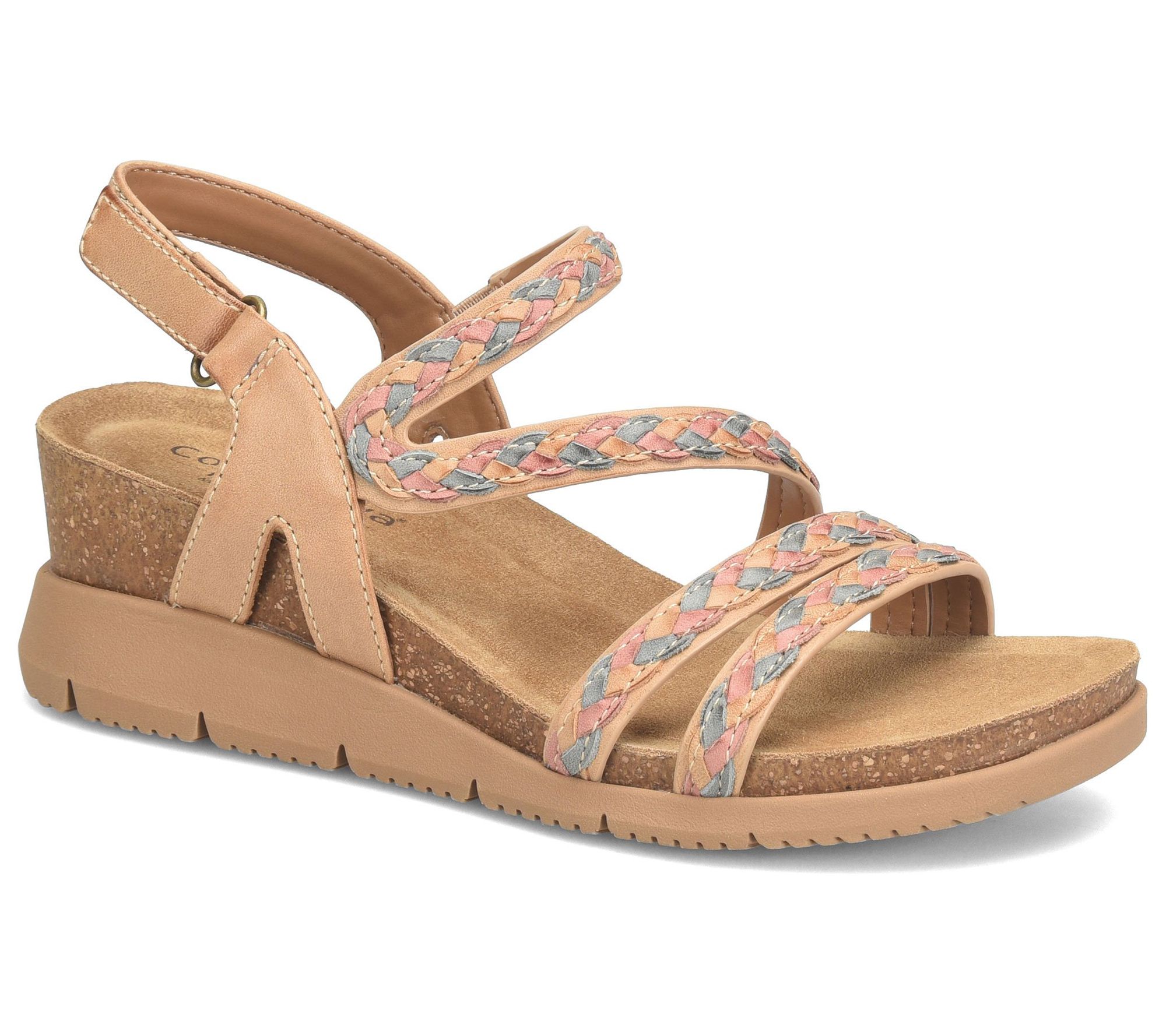 Comfortiva Mixed-Material Braided Wedge - Silvia