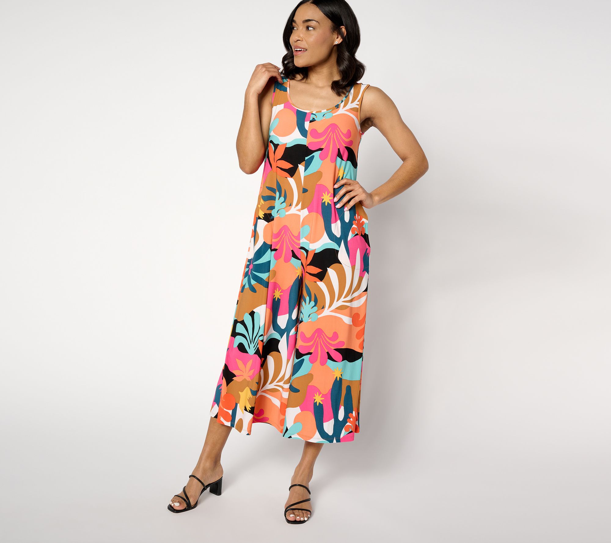 "As Is" Attitudes by Renee Regular Como Jersey Crop Jumpsuit