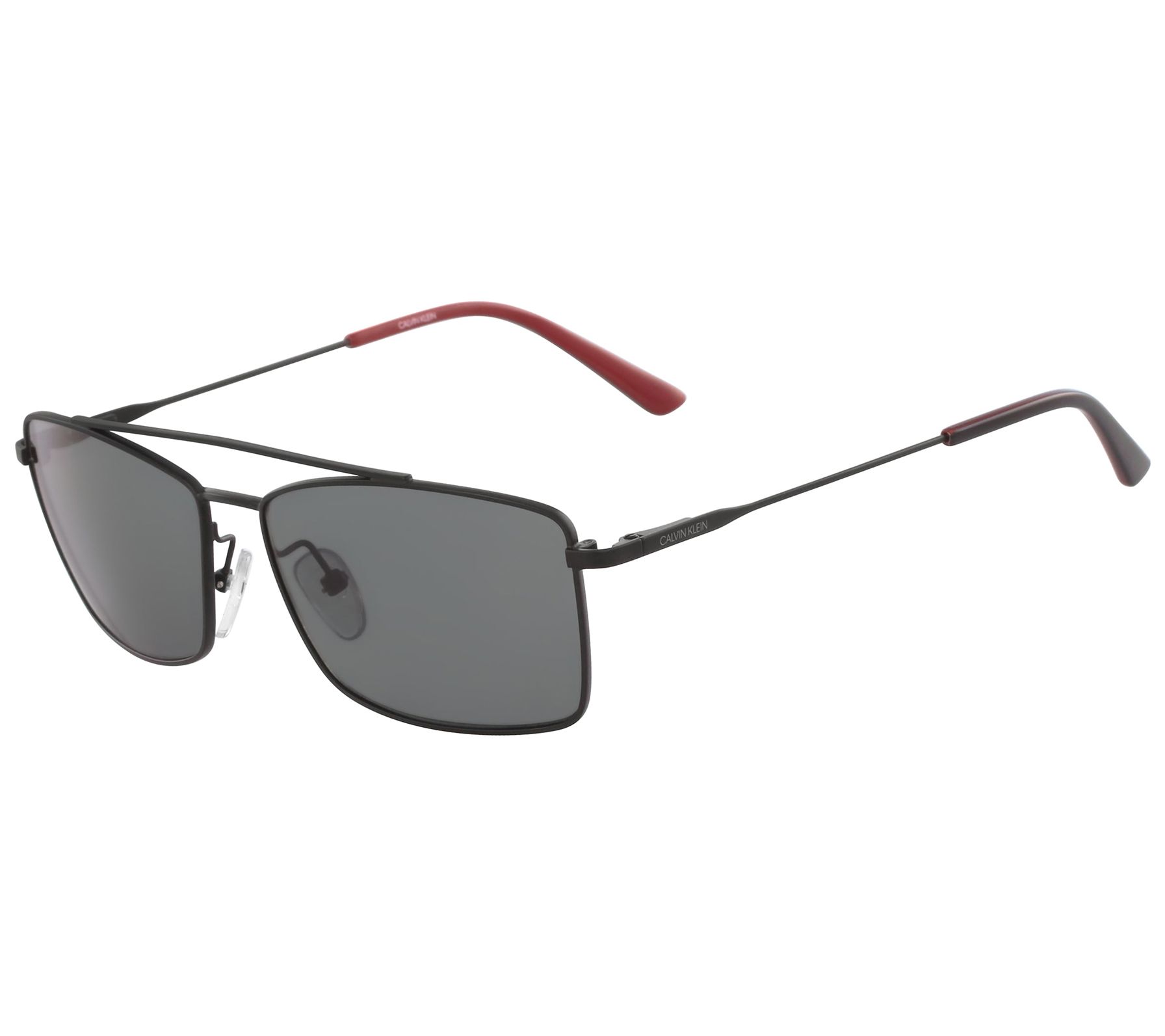 Calvin Klein Men's Matte Black Rectangular Sung lasses