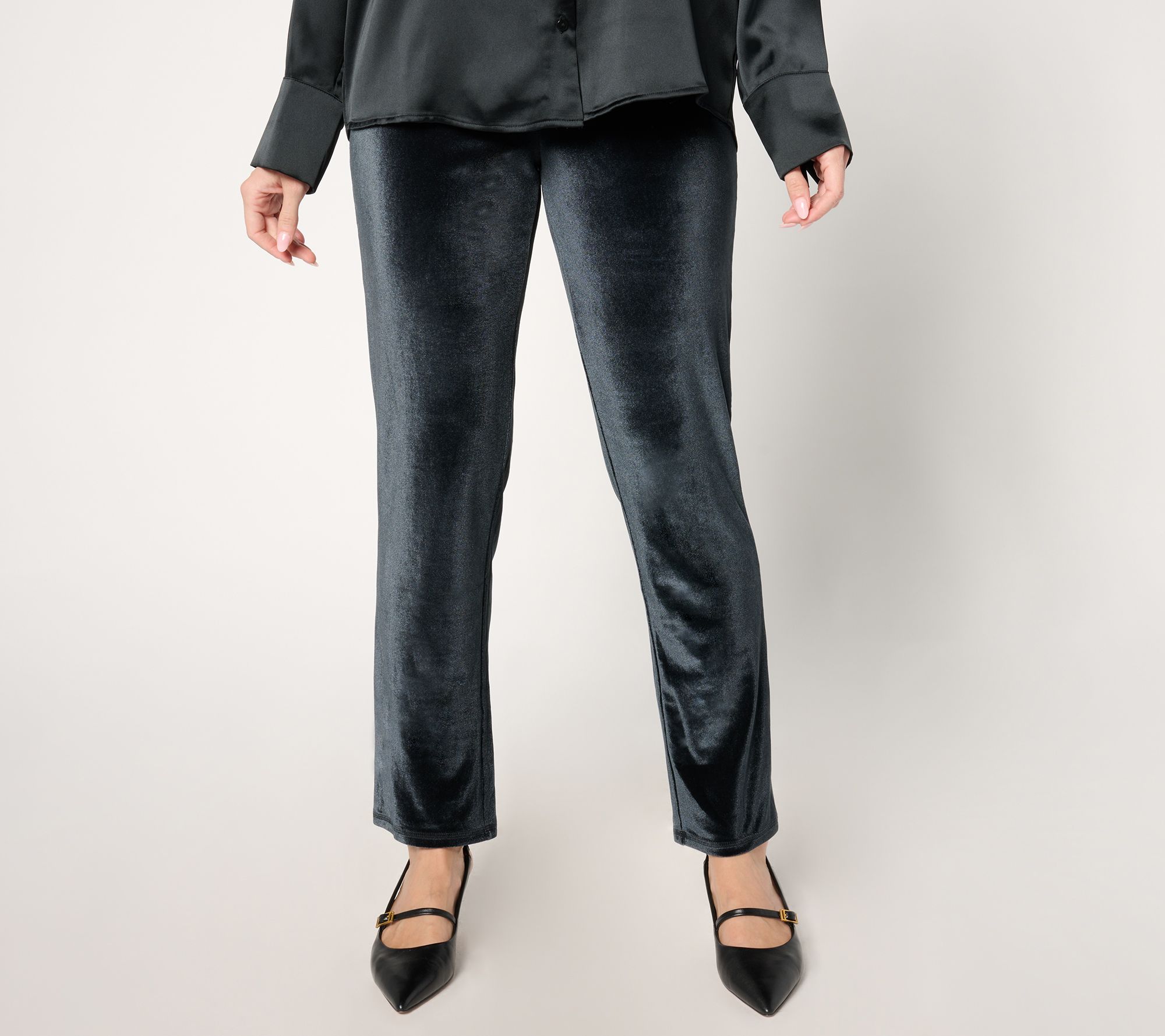 BEAUTIFUL by Lawrence Zarian Petite Velvet Pull-On Cigarette Pant