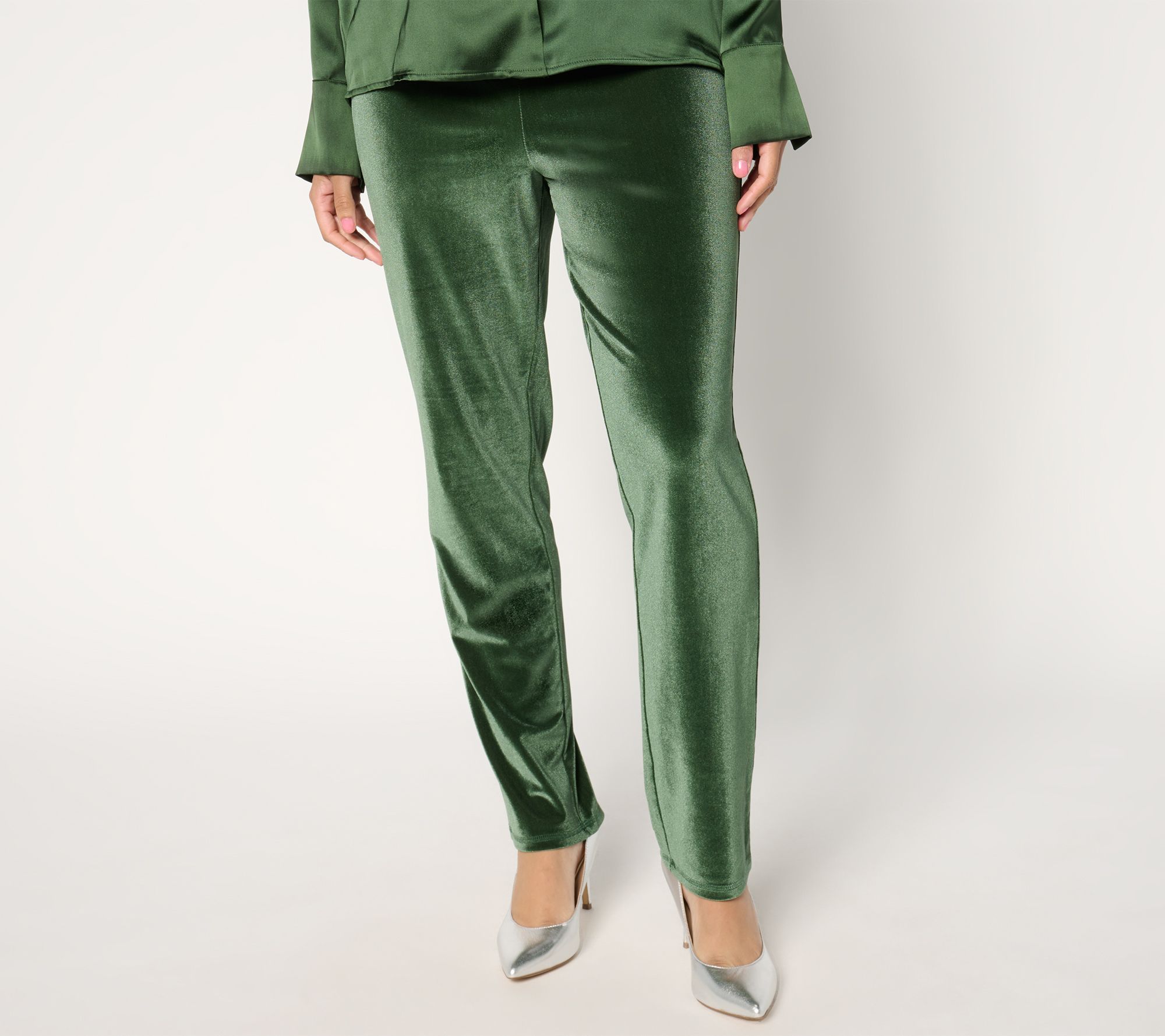 BEAUTIFUL by Lawrence Zarian Petite Velvet Pull-On Cigarette Pant