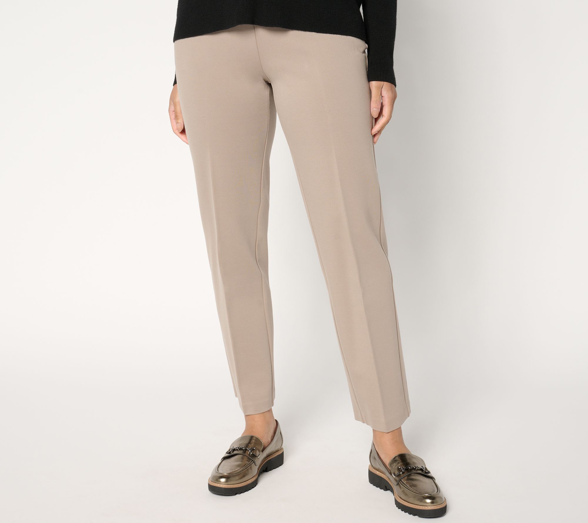 Isaac Mizrahi Live! Tall Sublime Stretch Ponte Straight Ankle Pants