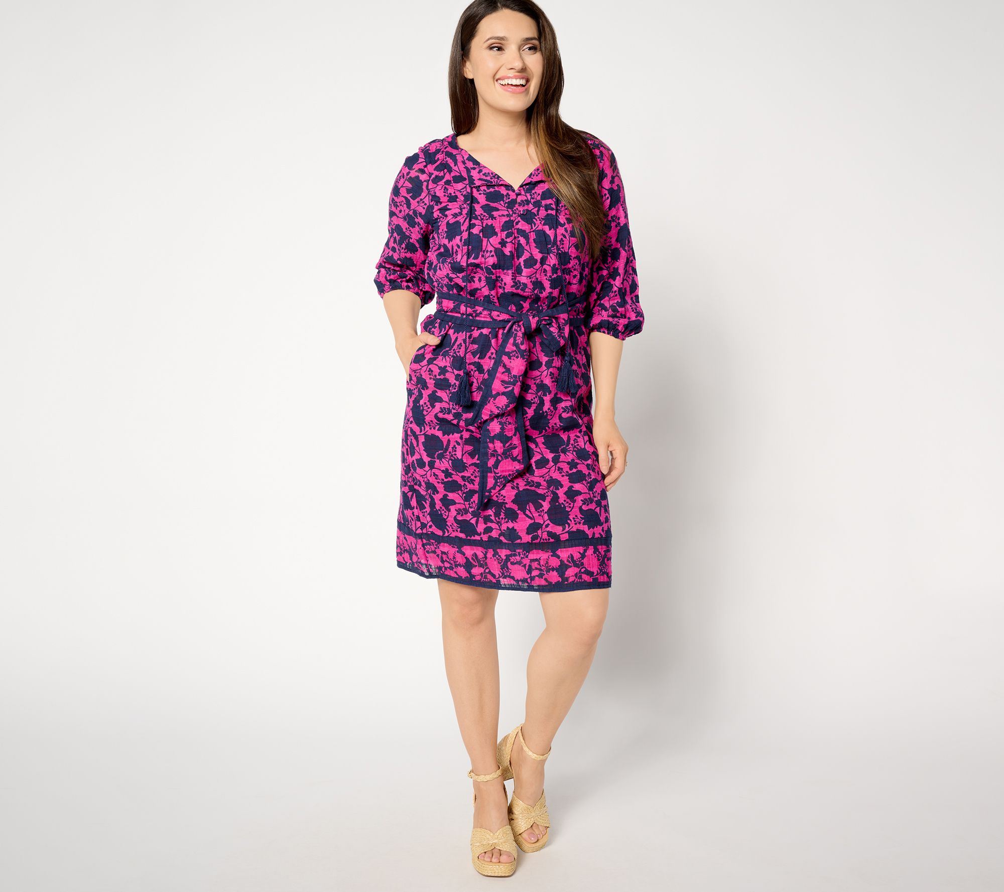 "As Is" Studio Park x Amy Stran Tall Printed Self- Tie Dress