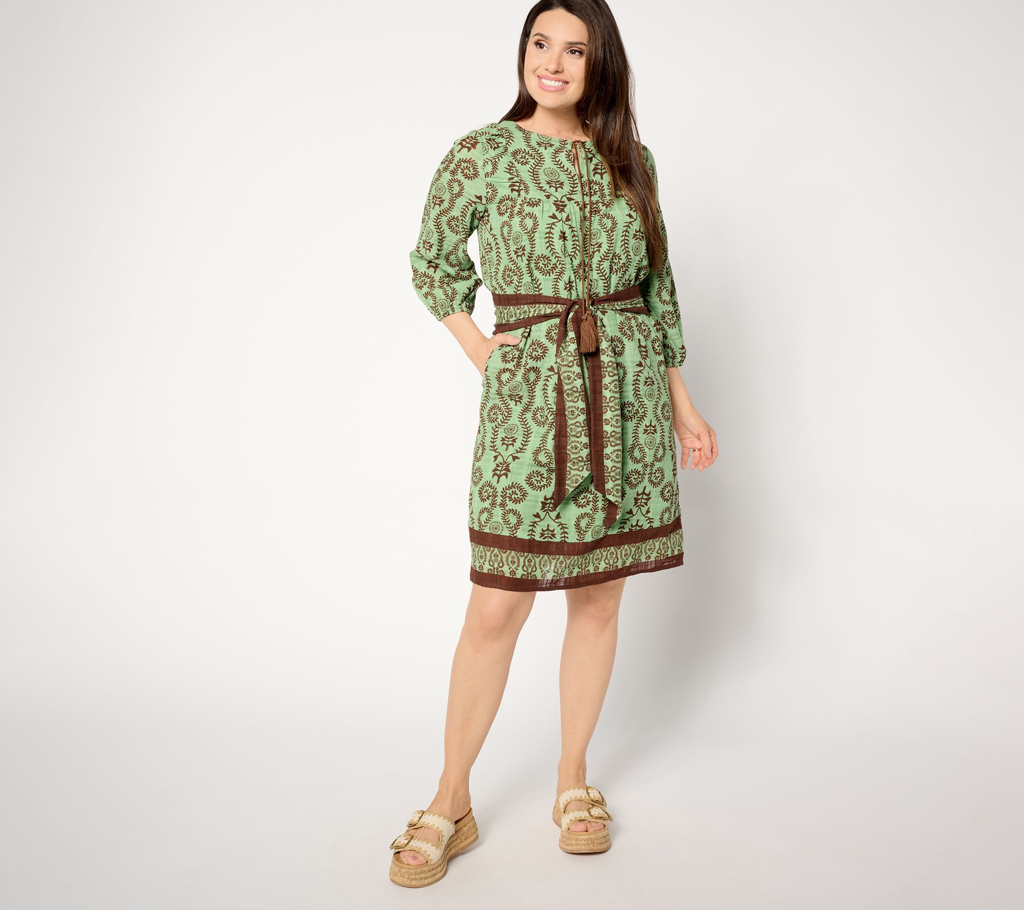 "As Is" Studio Park x Amy Stran Tall Printed Self- Tie Dress