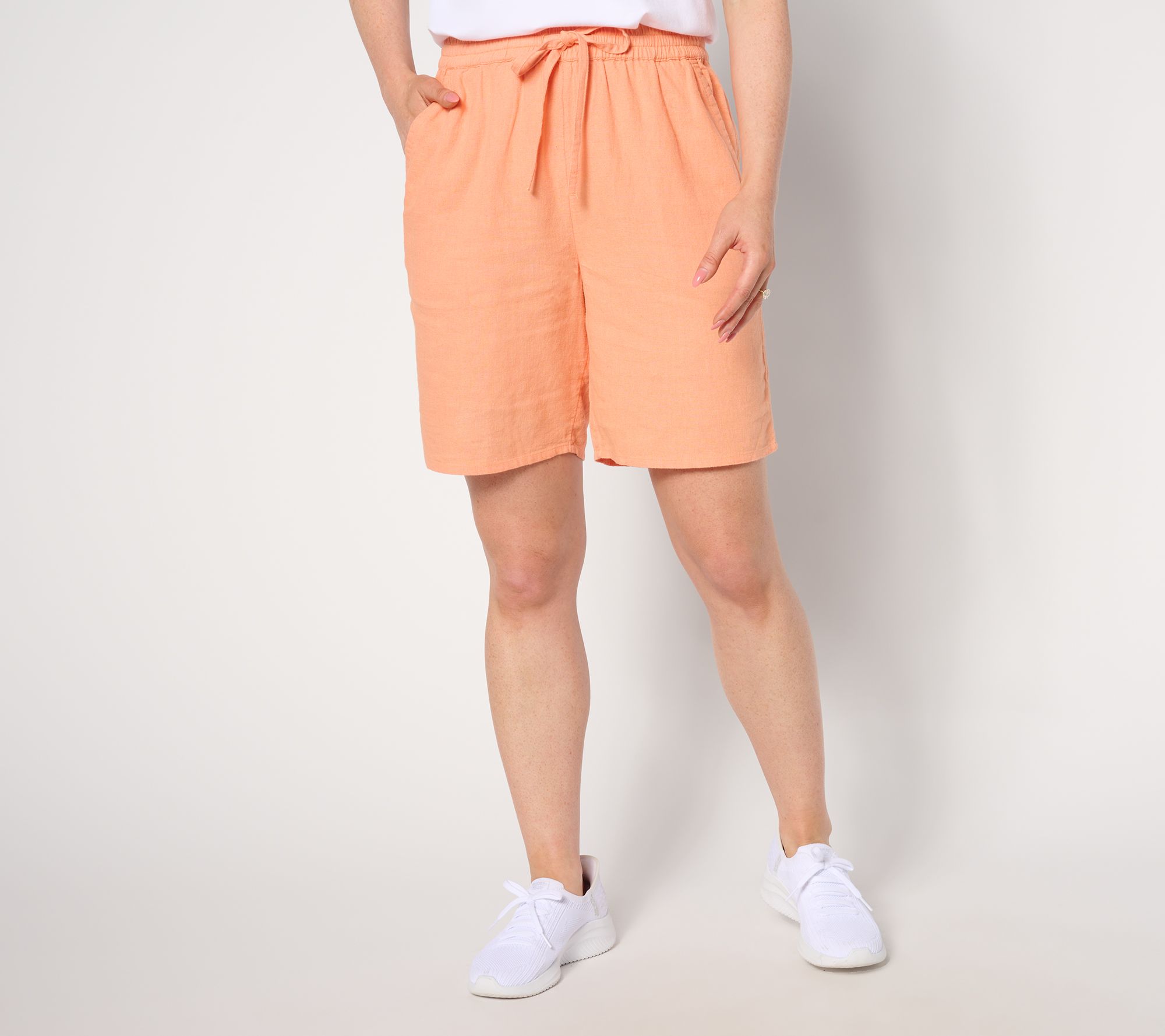 As Is Denim & Co. Naturals Linen Blend Relax Short