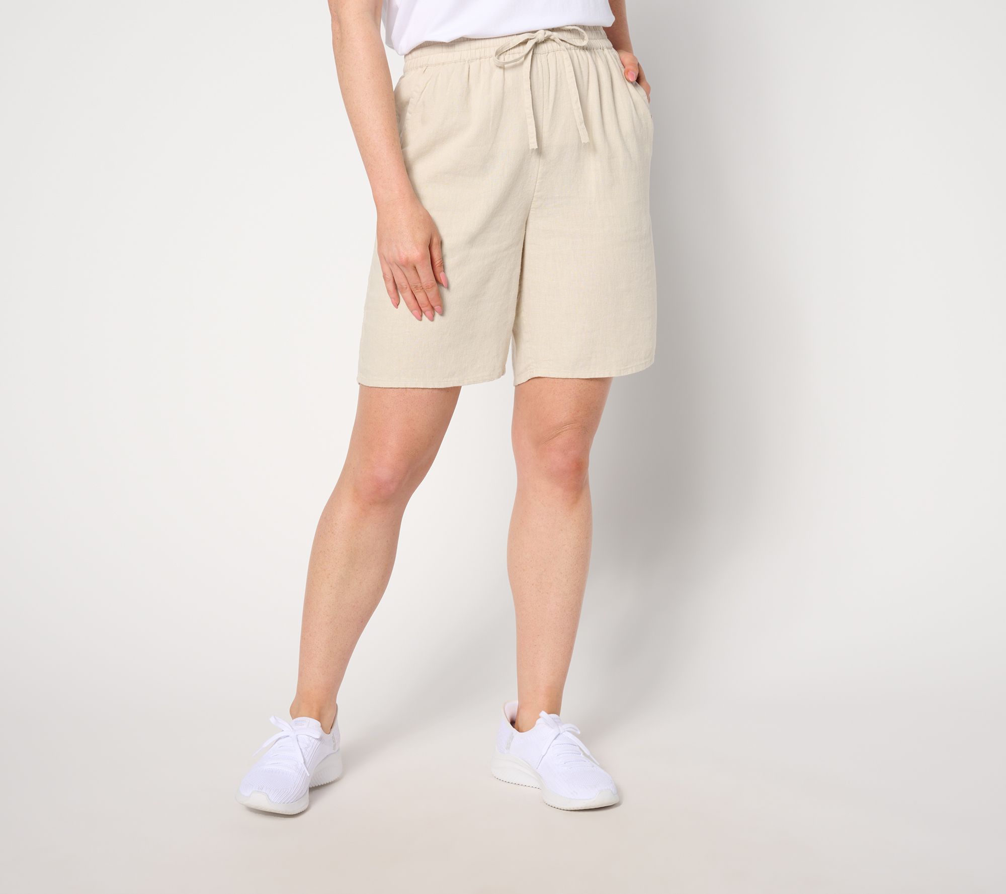"As Is" Denim & Co. Naturals Linen Blend Relaxed Short