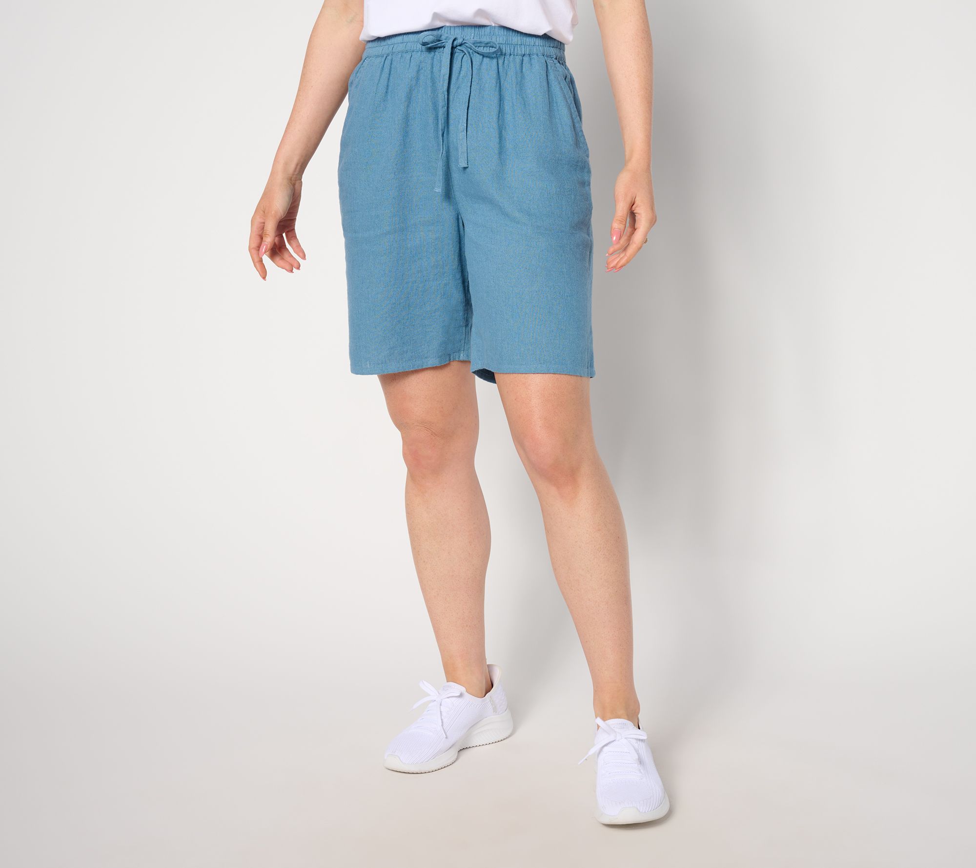 "As Is" Denim & Co. Naturals Linen Blend Relaxed Short
