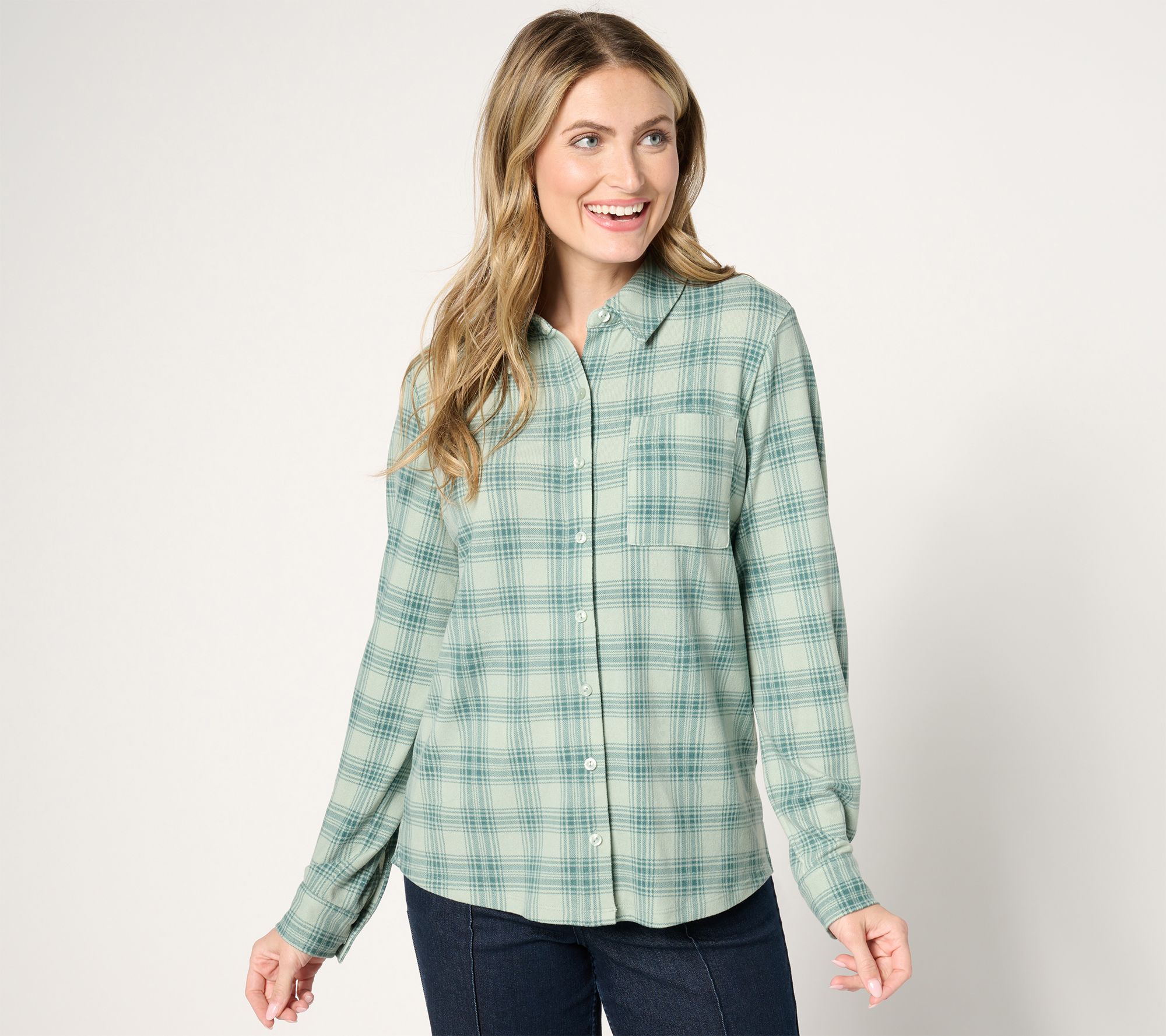 Denim & Co. Adaptive Heavenly Jersey Pleat Back Tunic