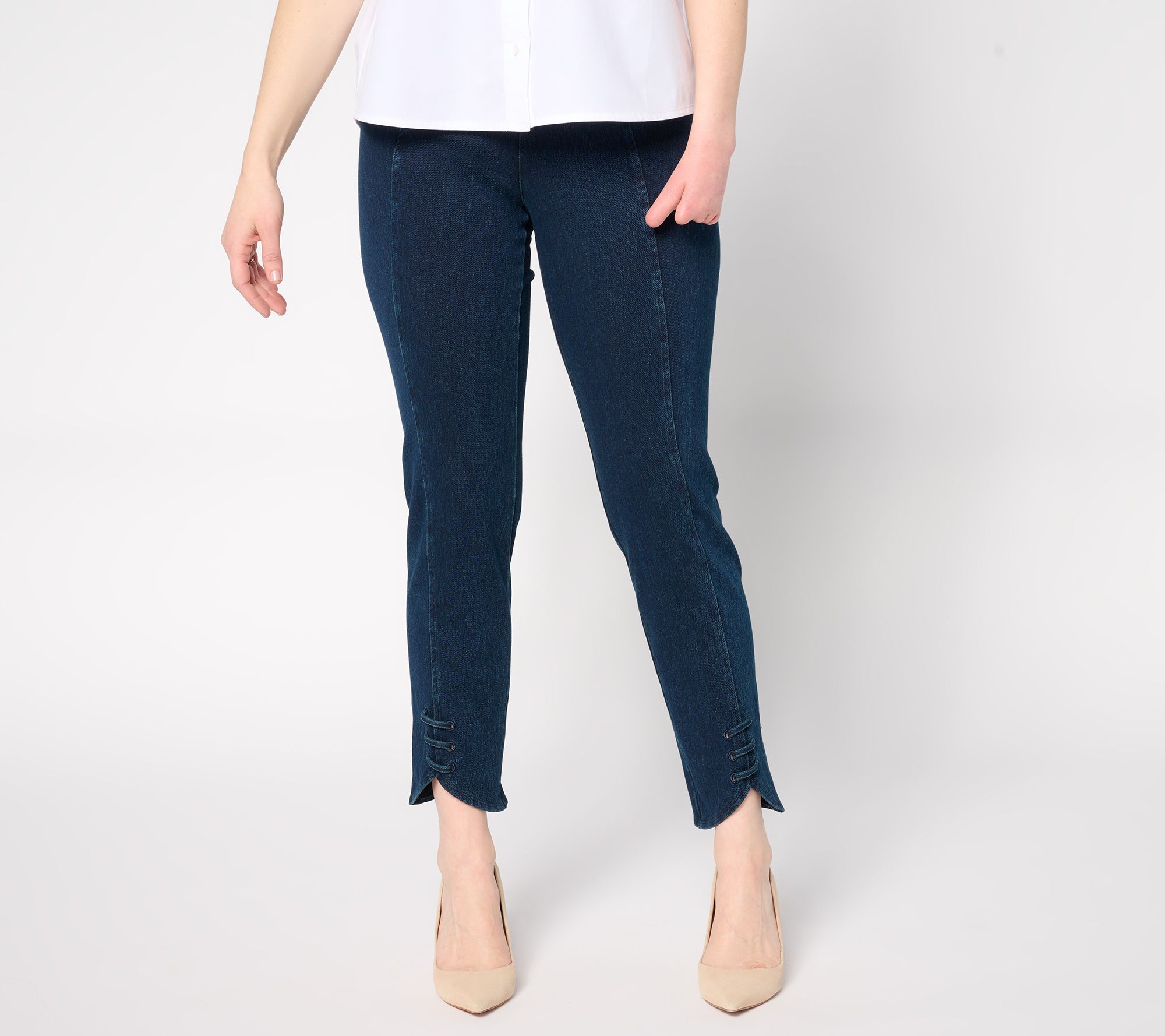 Women with Control Prime Stretch Denim Petite Slim Leg Pants