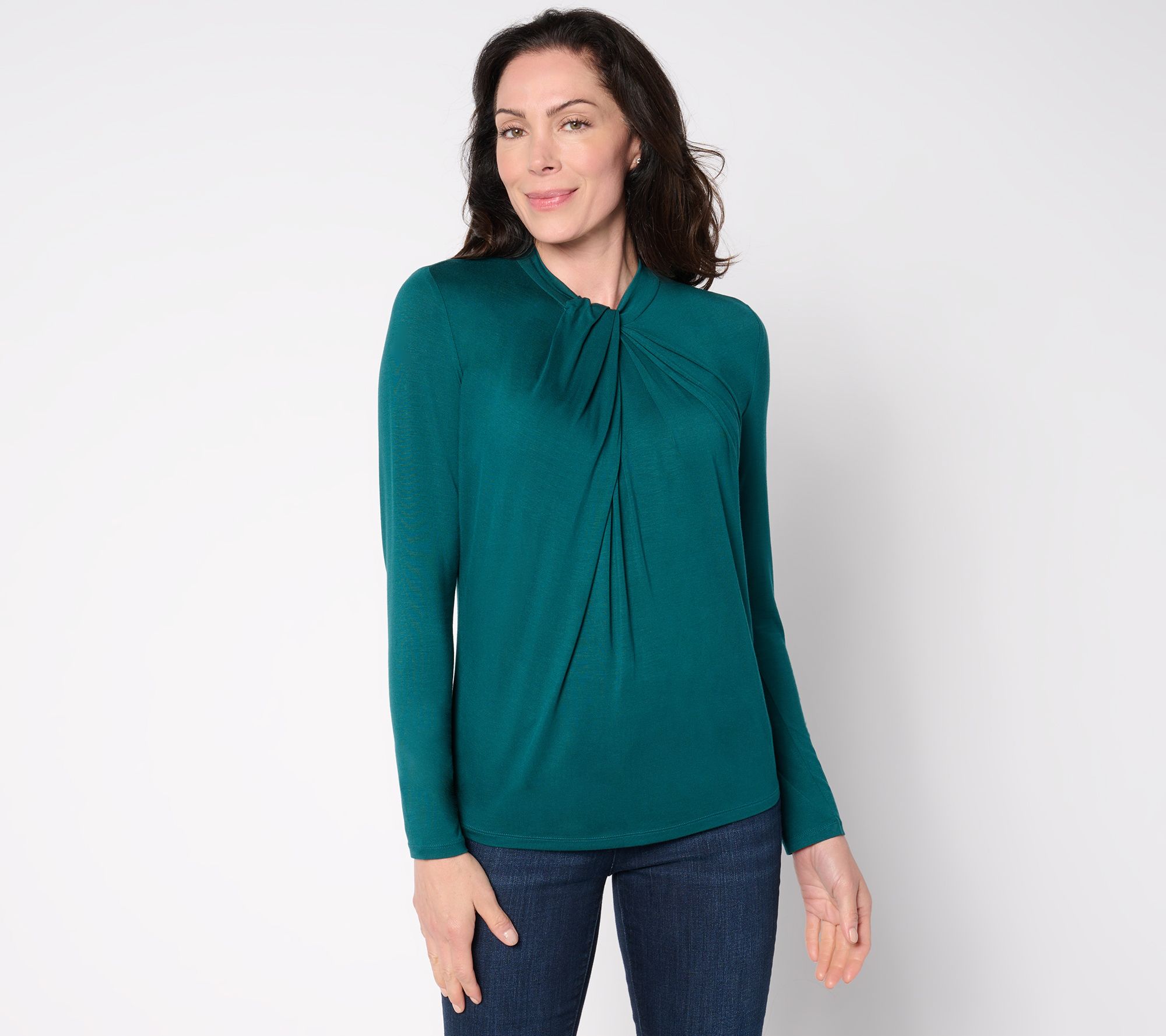 "As Is" BEAUTIFUL by Lawrence Zarian Twisted Neck Long Sleeve Top
