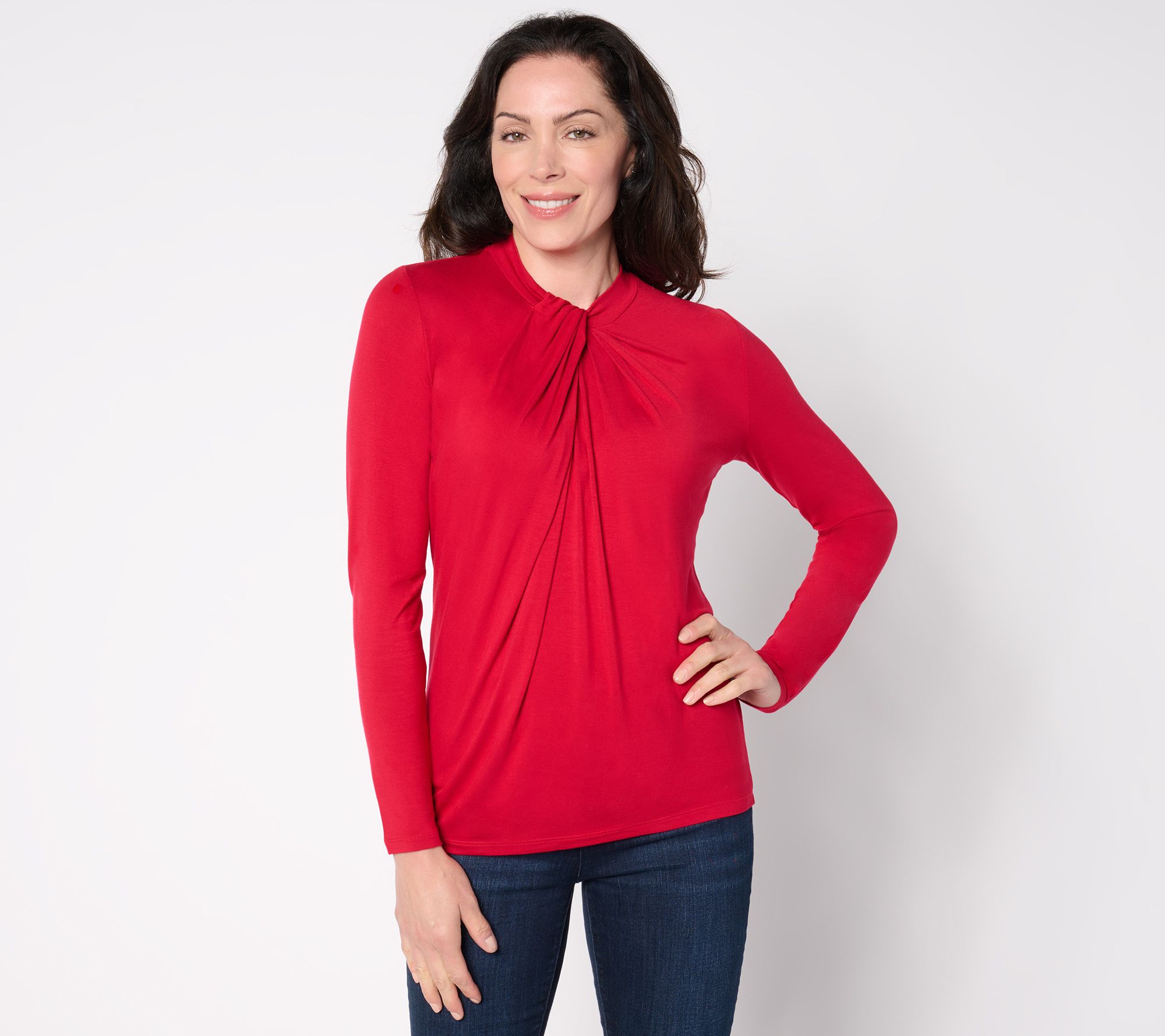 "As Is" BEAUTIFUL by Lawrence Zarian Twisted Neck Long Sleeve Top