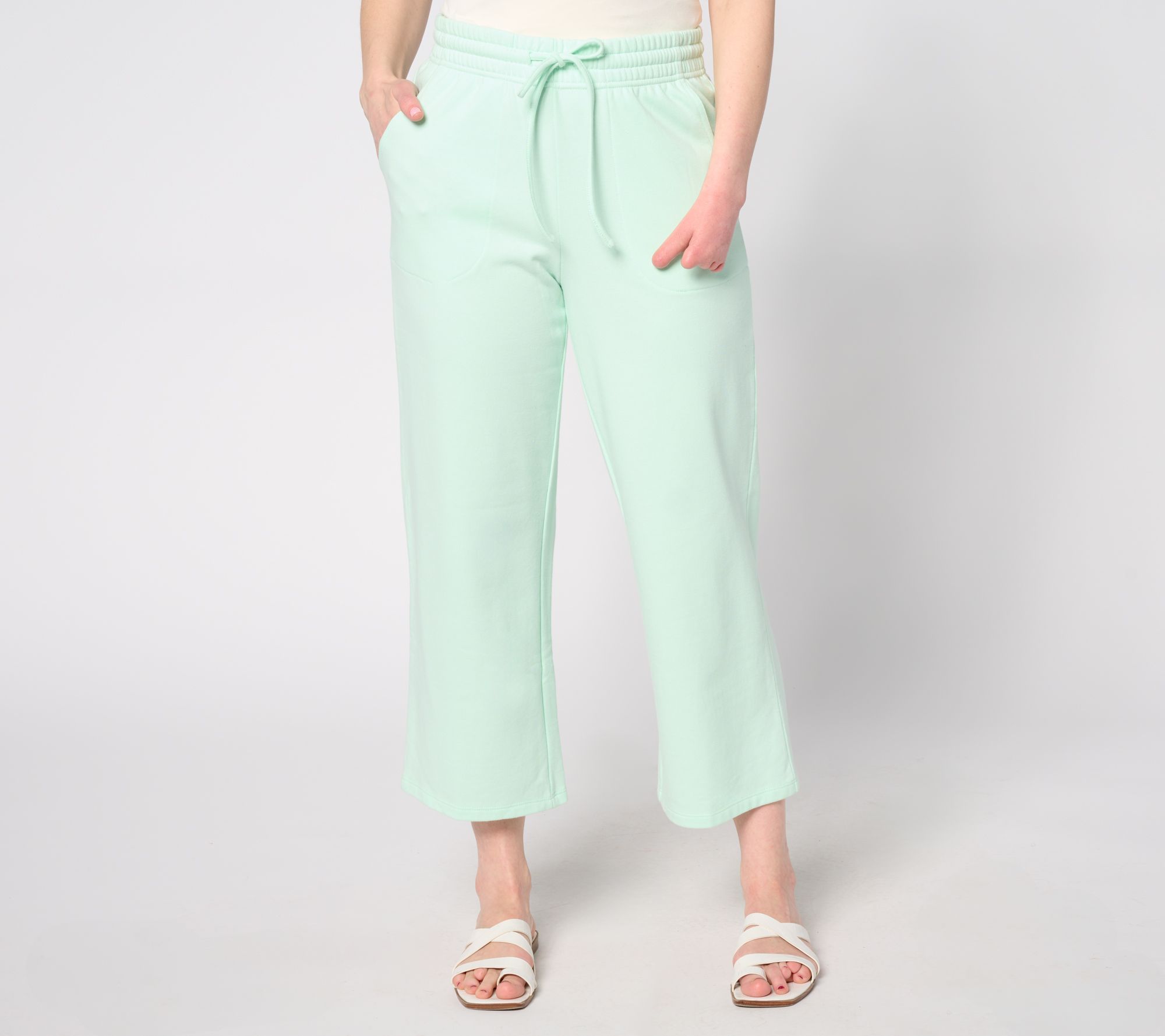 Belle Beach by Kim Gravel Petite Seaside Sweats Crop Pants