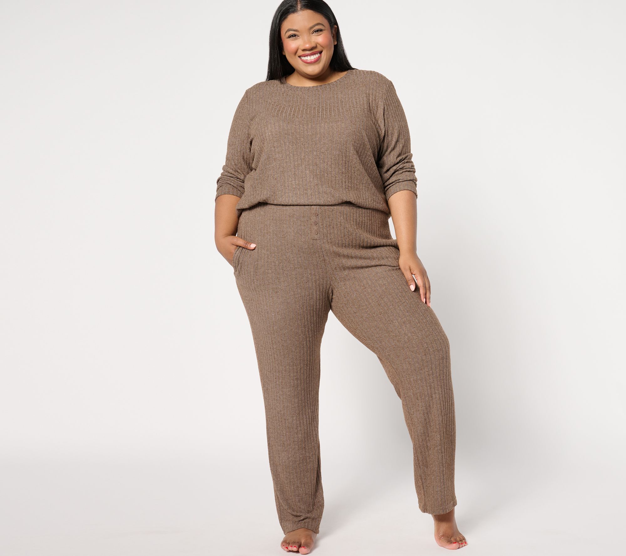 "As Is" Berkshire Homewear Long Sleeve & Pant Hacci Set
