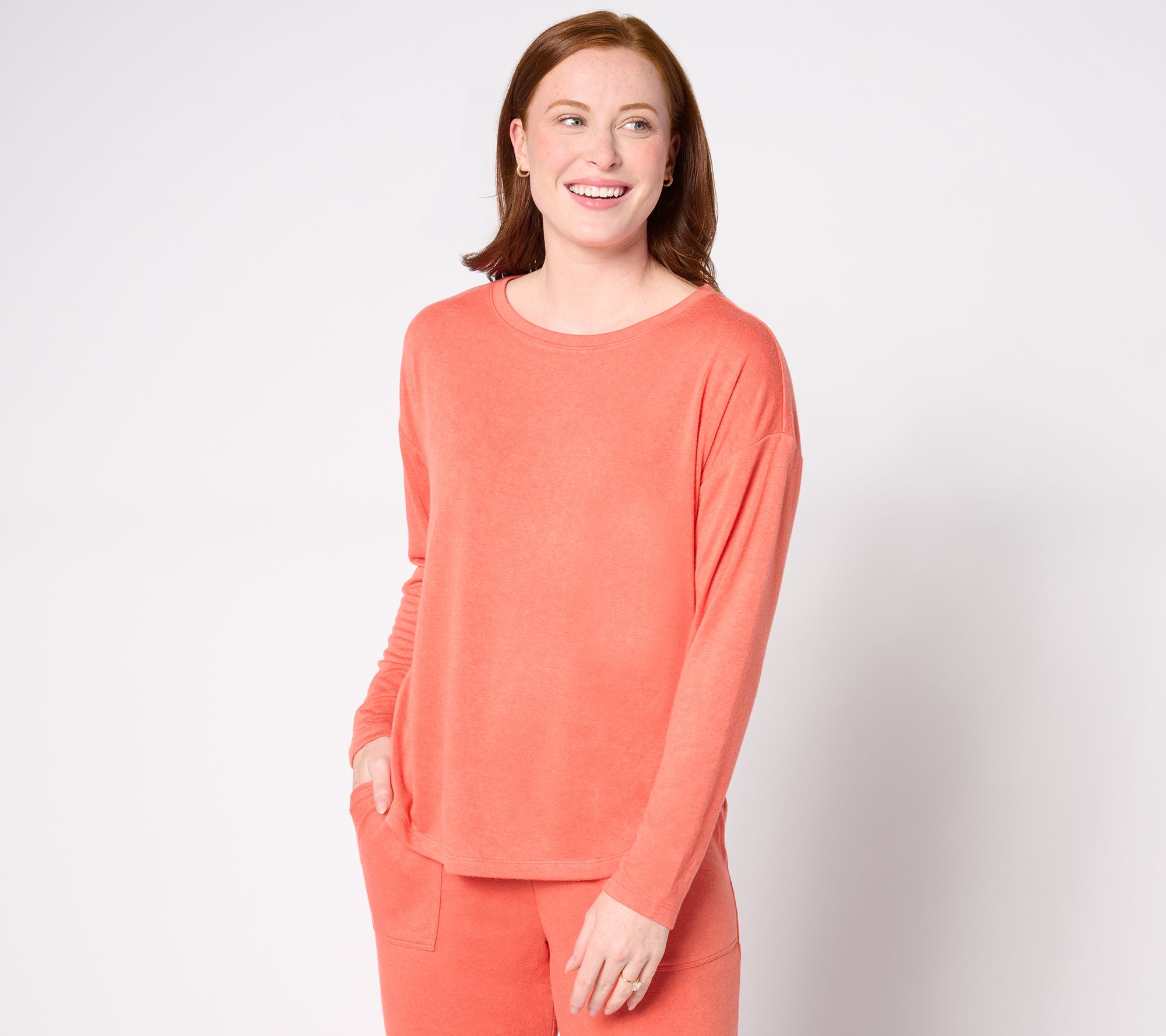 "As Is" AnyBody Plush Knit Round Neck Top