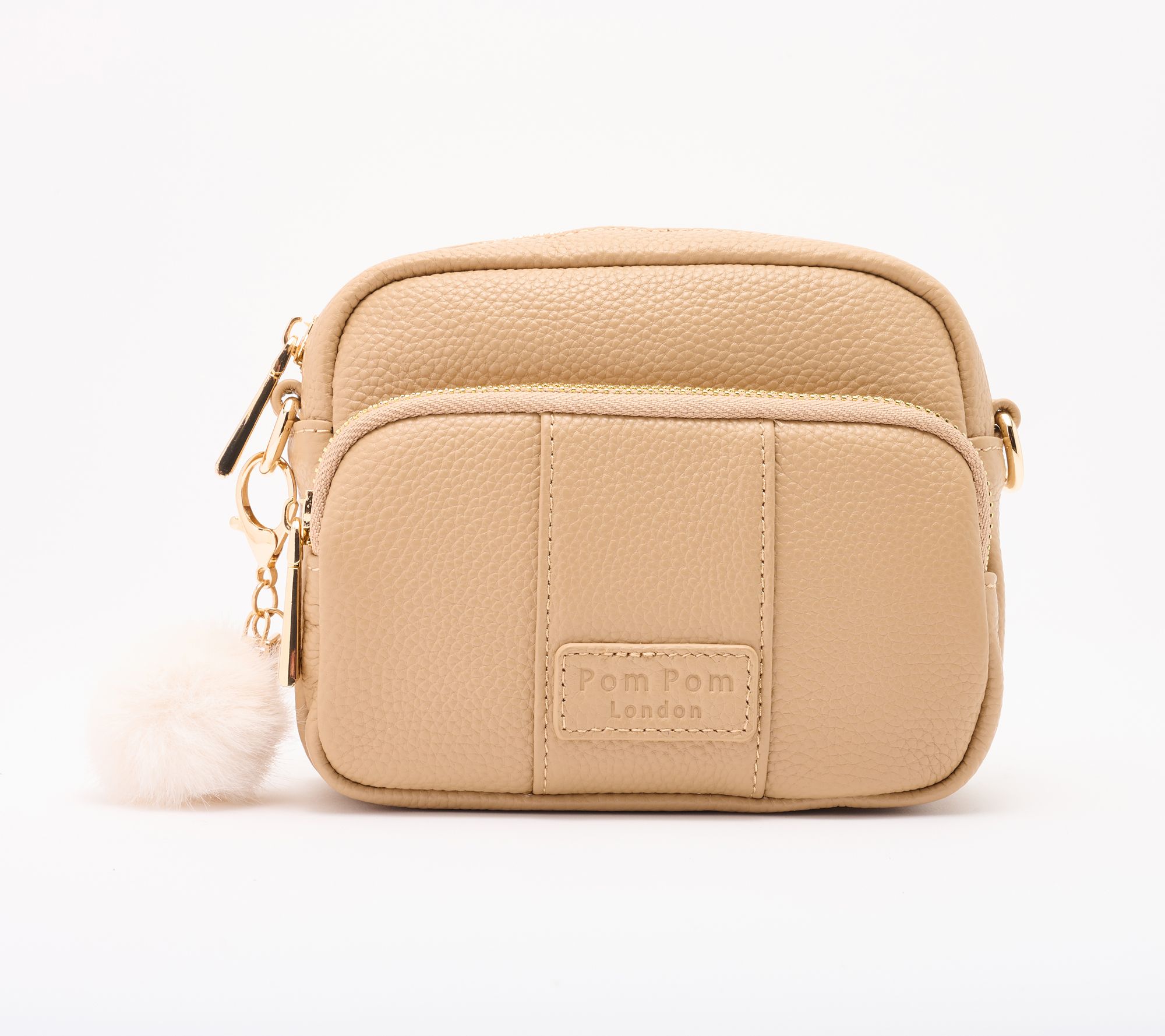 Pom Pom London Leather Mini Mayfair Crossbody with Multi Pom Pom London Leather Mini Mayfair Crossbody with Multi