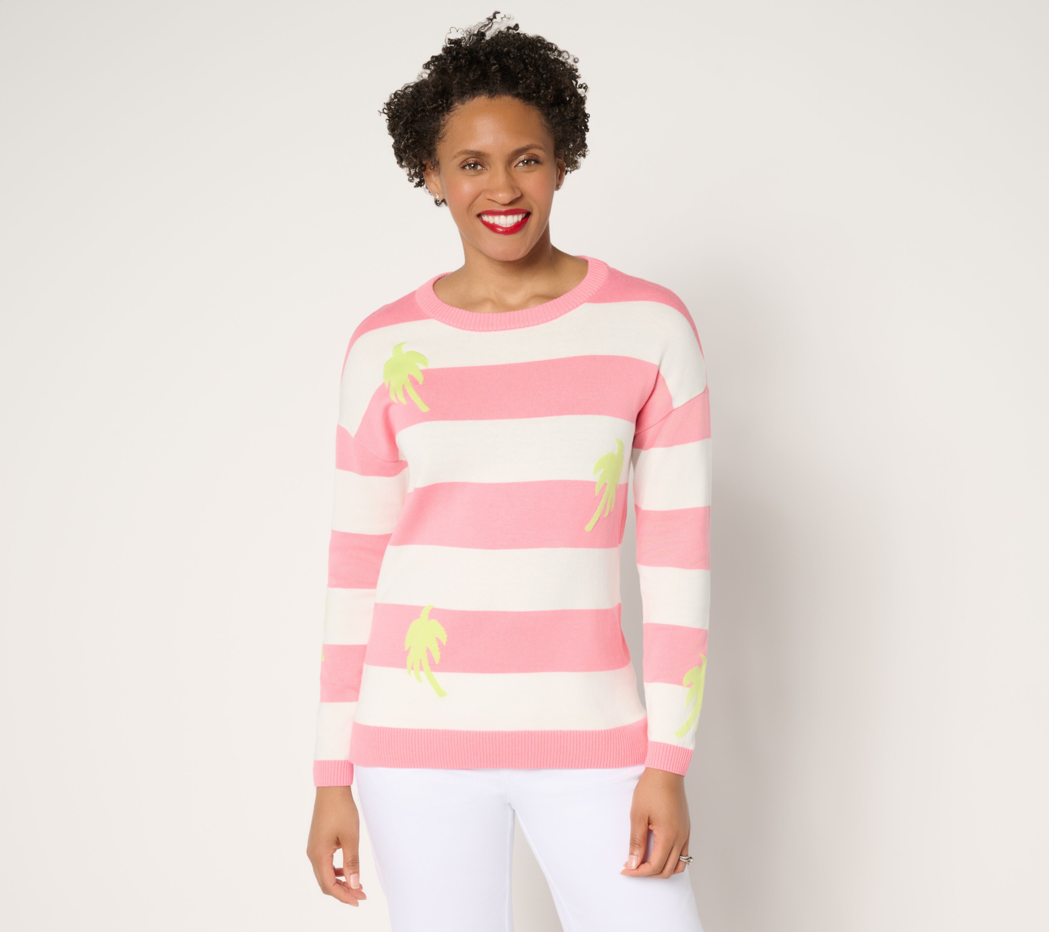 Belle by Kim Gravel Sunkissed Striped Motif Sweater