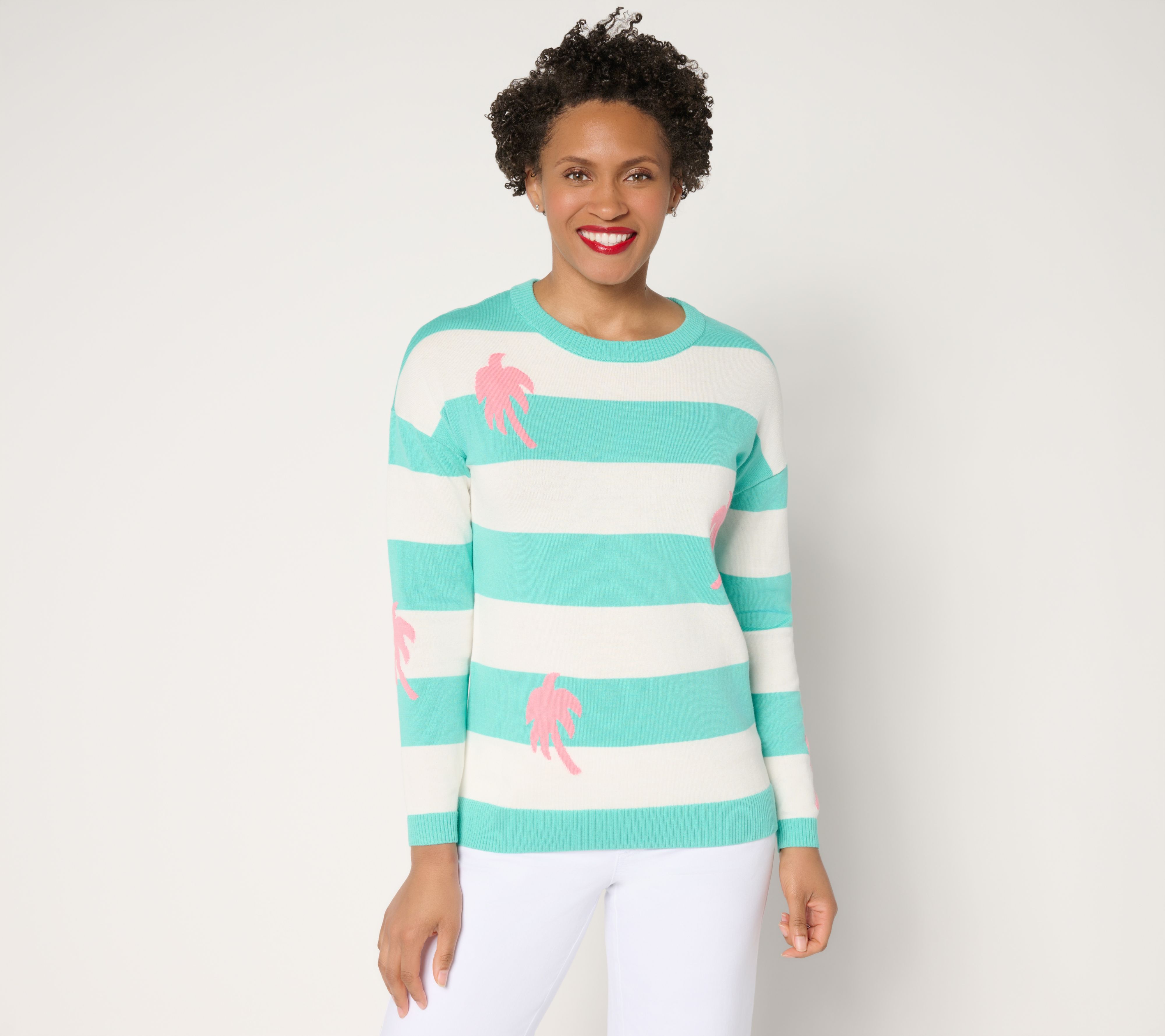 Belle by Kim Gravel Sunkissed Striped Motif Sweater
