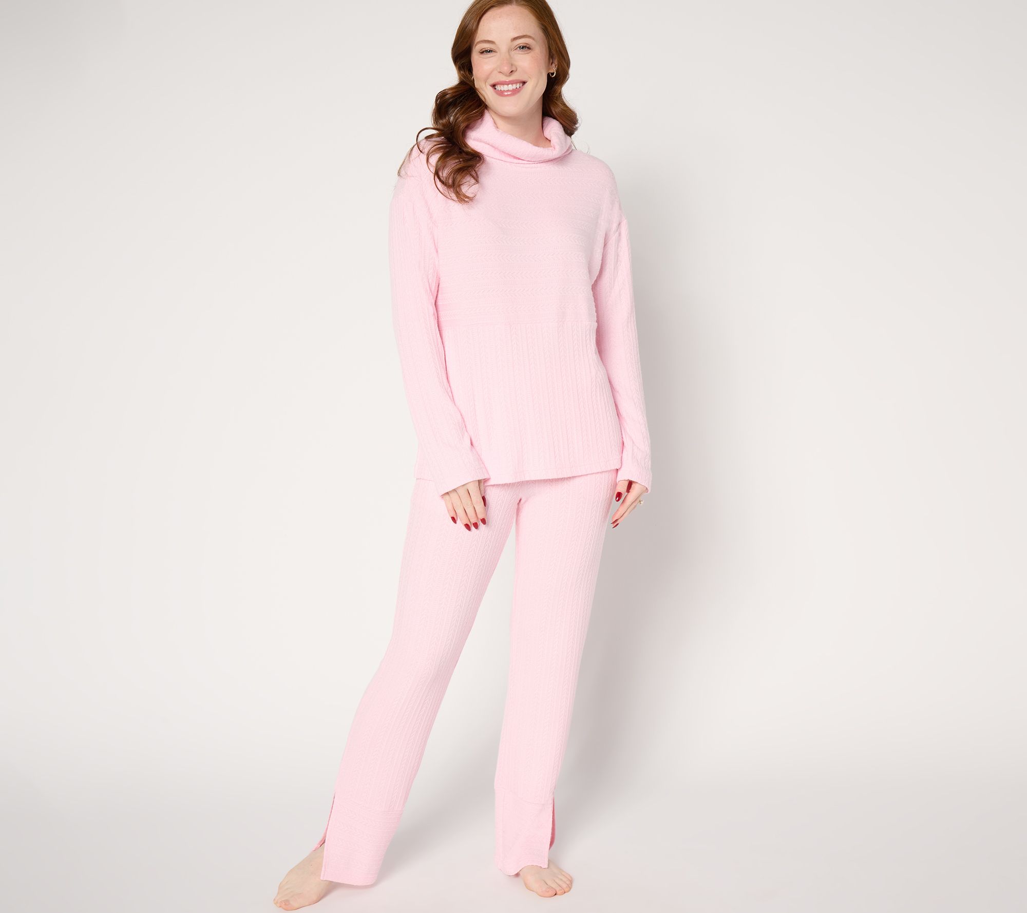 "As Is" MUK LUKS Regular Cable Knit Extreme Comfort Lounge Set