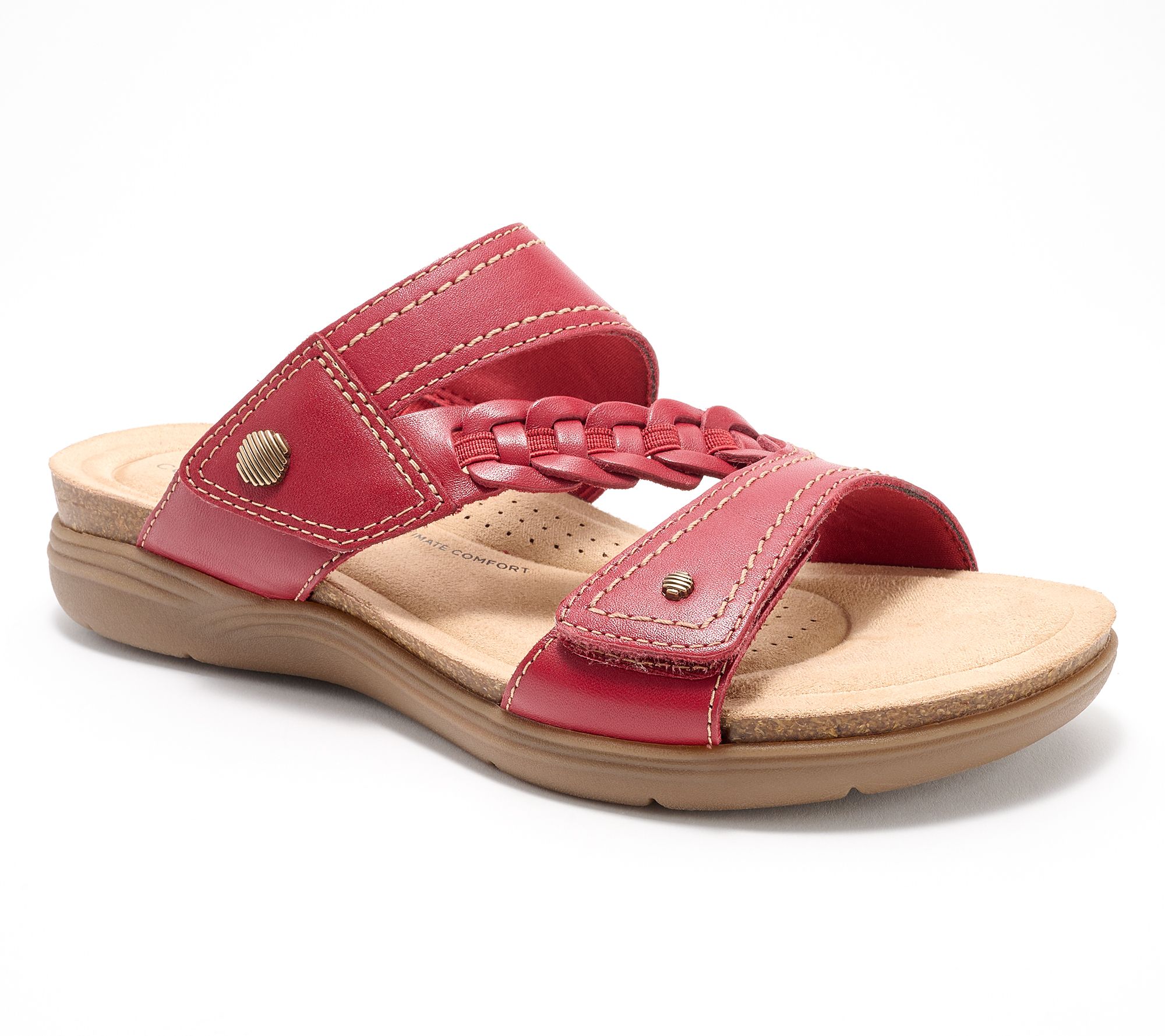 Clarks Collection Leather Slide Sandals - April Raelyn