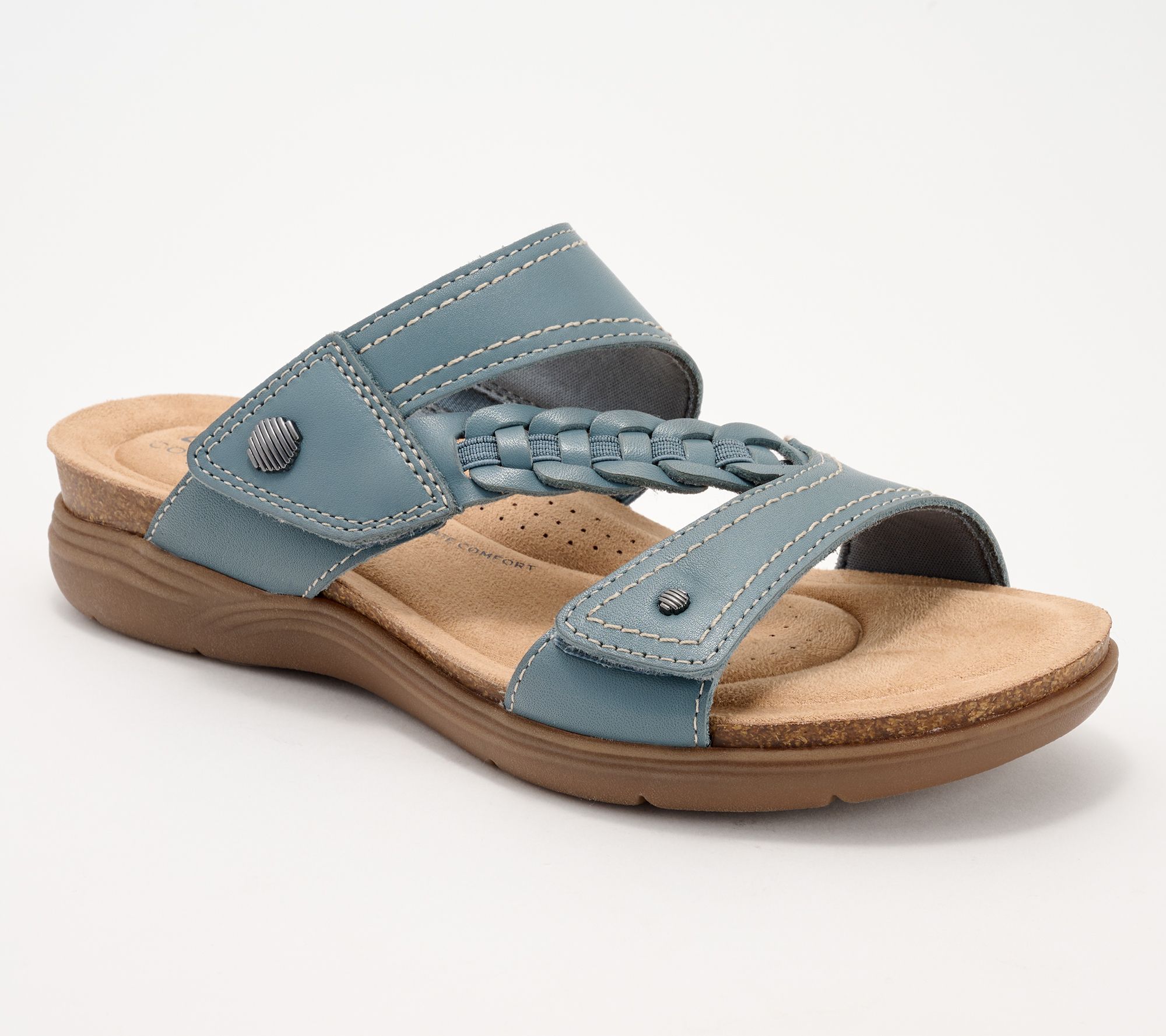Clarks Collection Leather Slide Sandals - April Raelyn