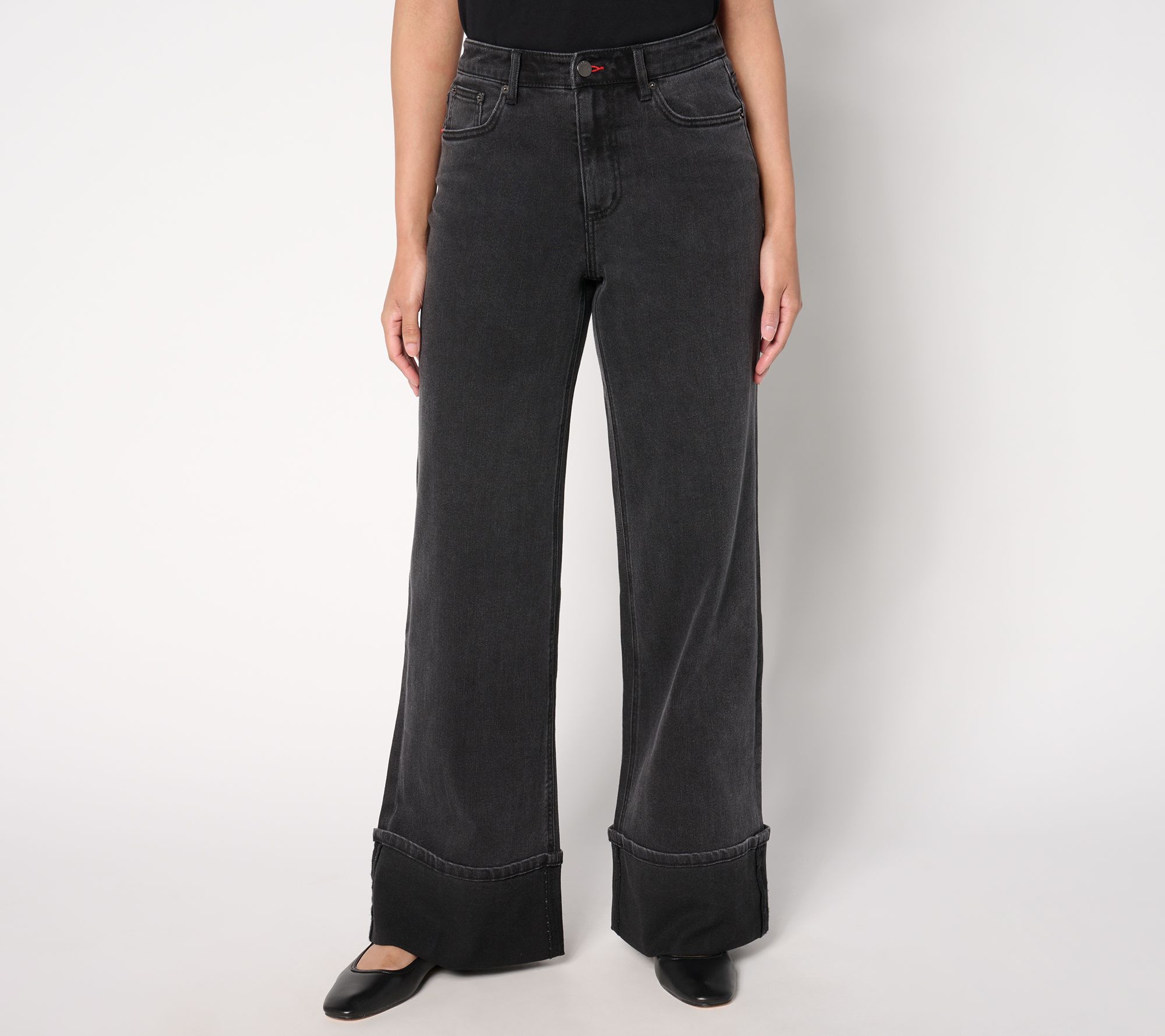 "As Is" Peace Love World Petite Full Length Cuffed Jeans w/Pintuck