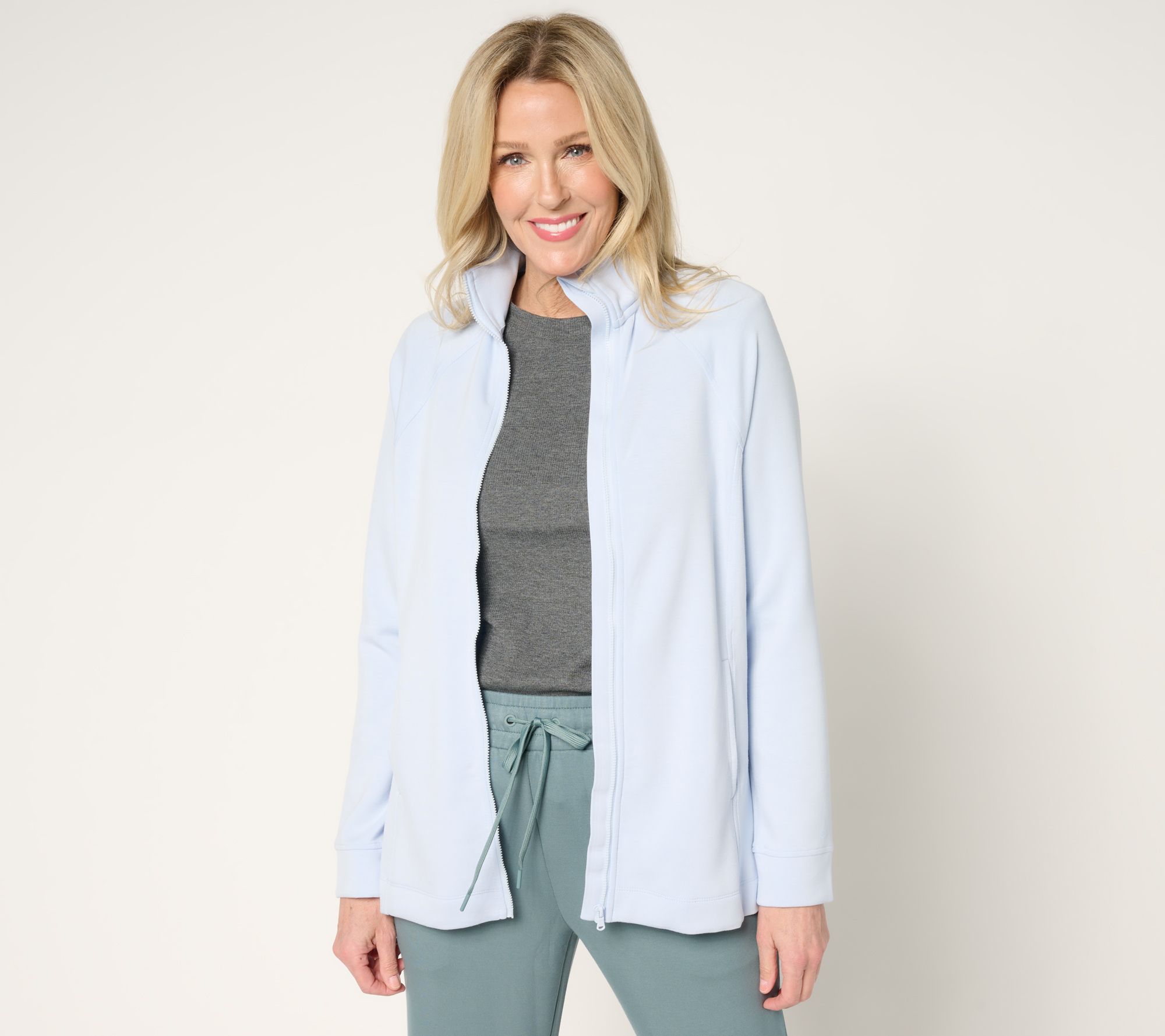 "As Is" Cuddl Duds Smooth Knit Jersey Full Zip Jacket