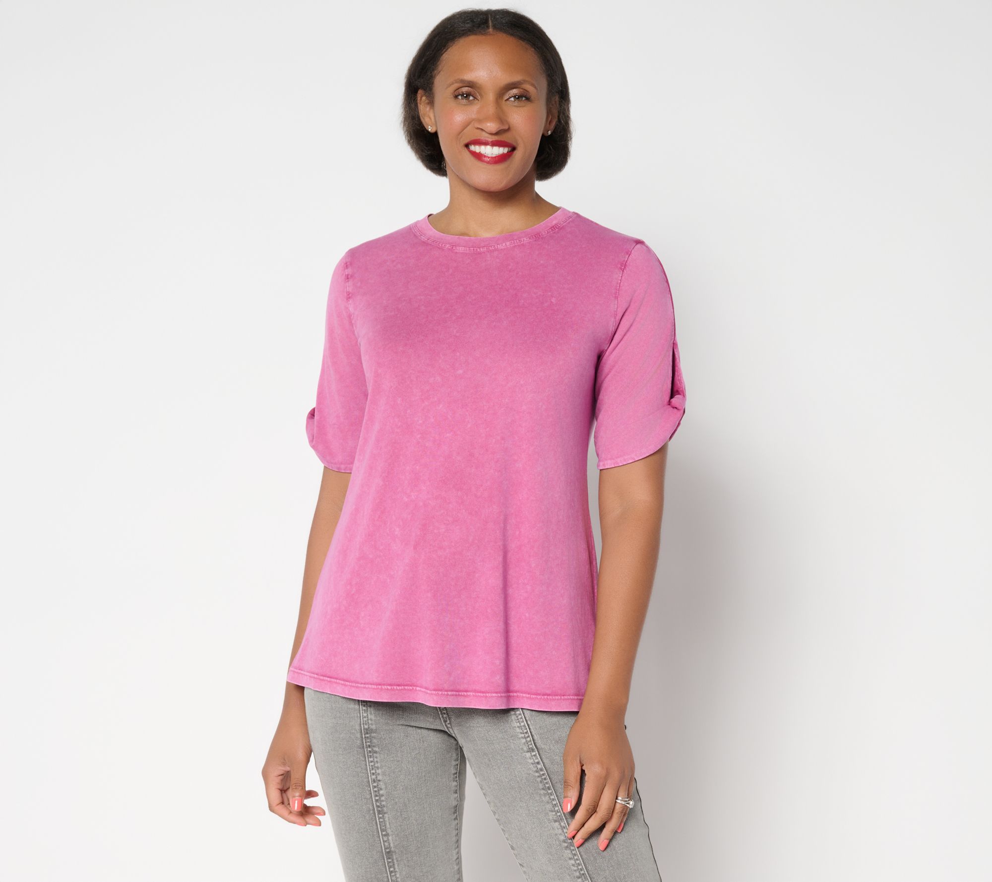 LOGO Principles by Lori Goldstein Elbow Twist Detail Knit Top