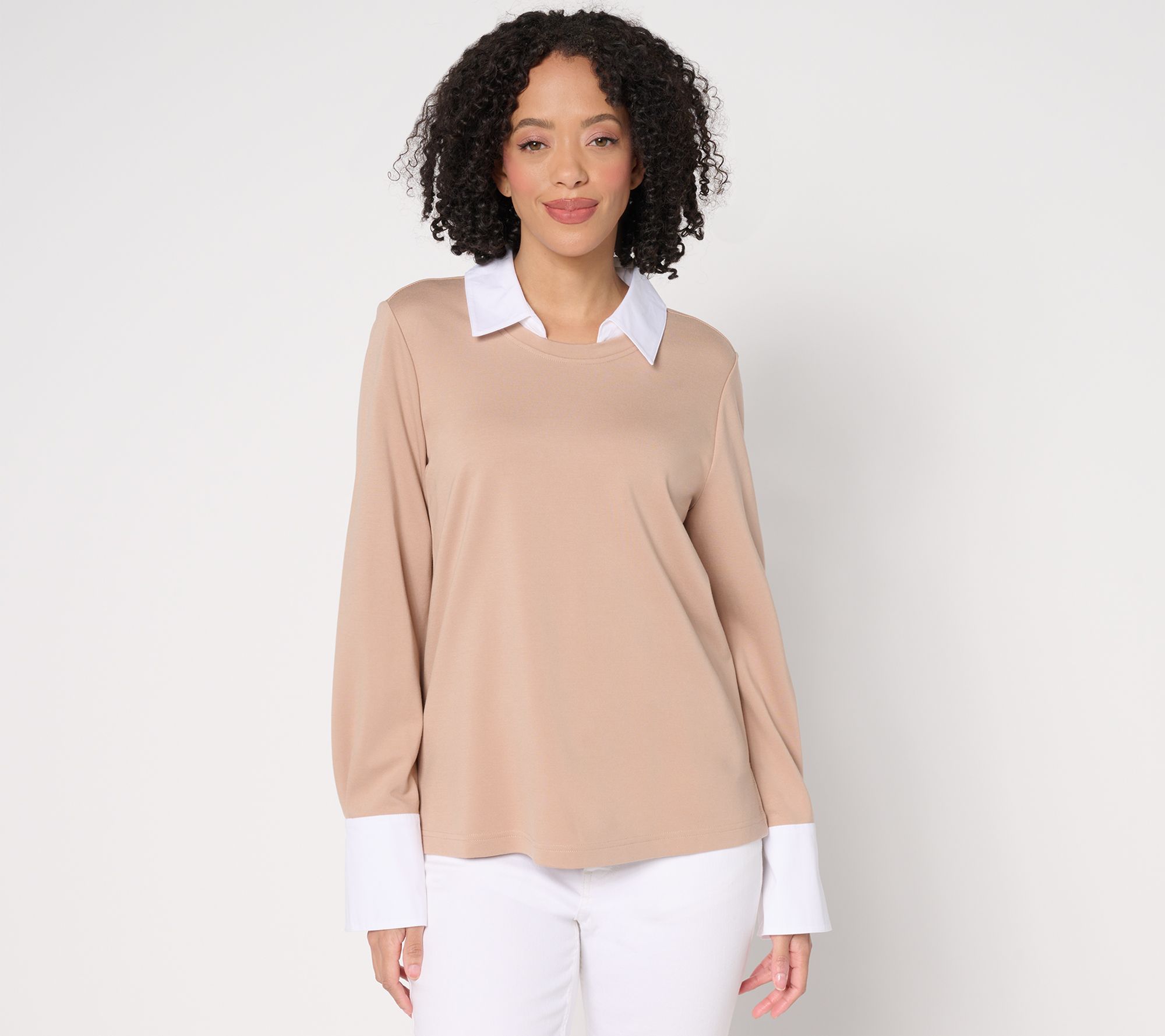 "As Is" Isaac Mizrahi Live! Sublime Stretch Ponte Twofer Top