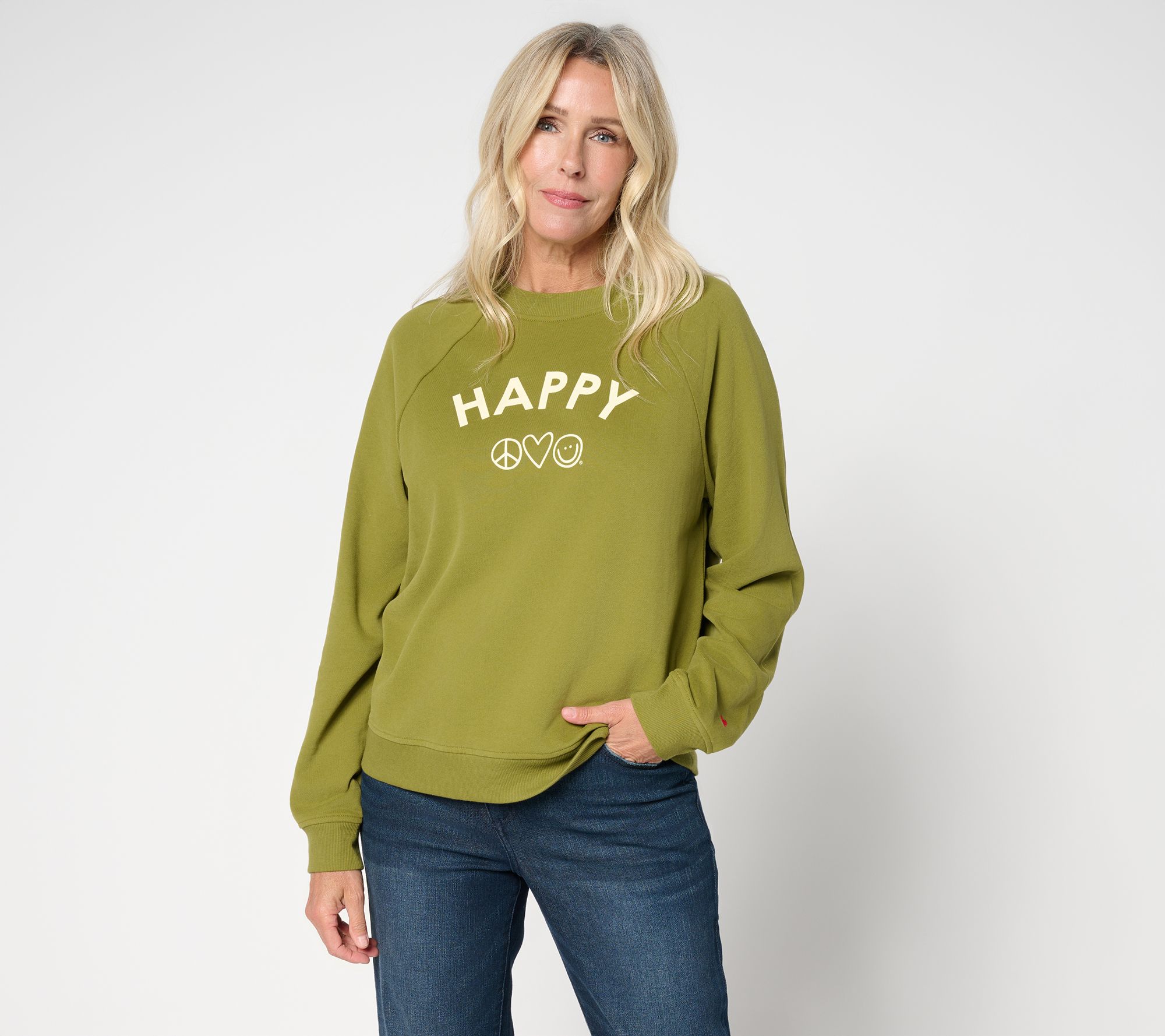 Peace Love World Crewneck Affirmation Pullover