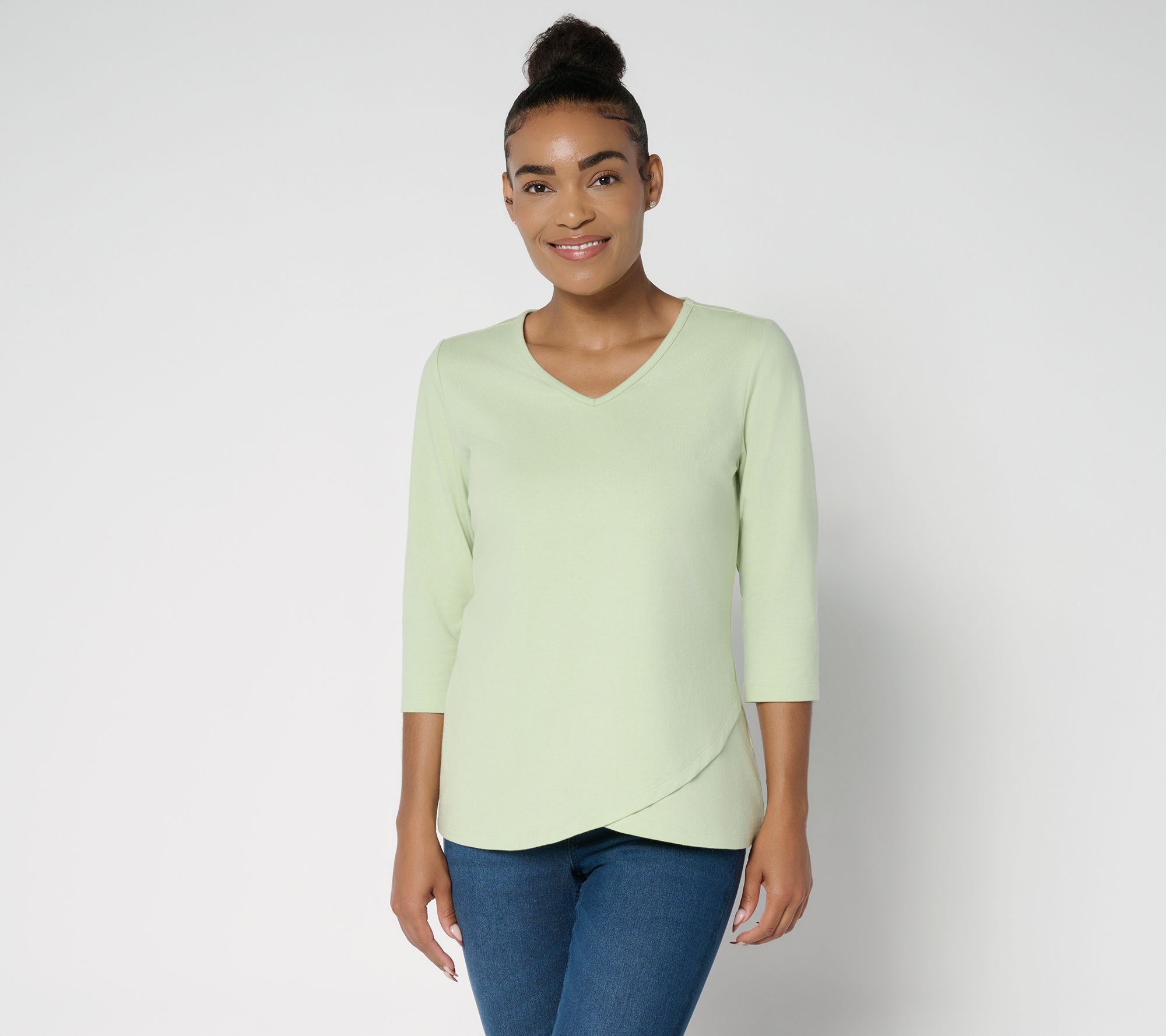 Denim & Co. Essentials Perfect Jersey Ballet Sleeve Top