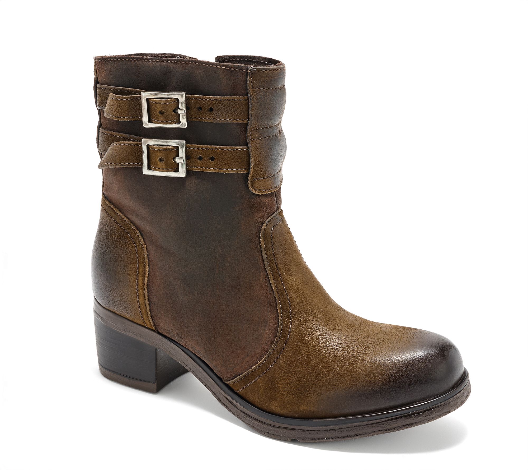 Miz Mooz Leather Heeled Ankle Boots - Stellar