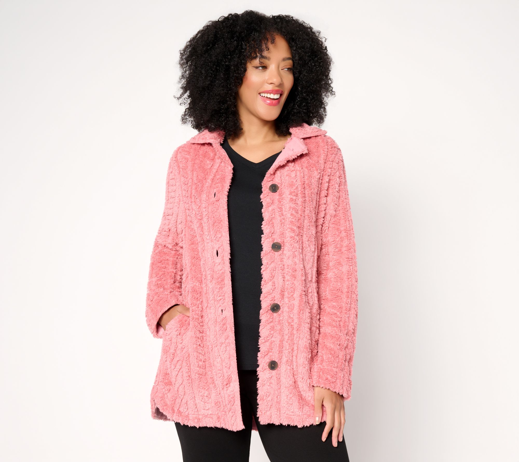 Cuddl Duds Sculpted Sherpa Shacket