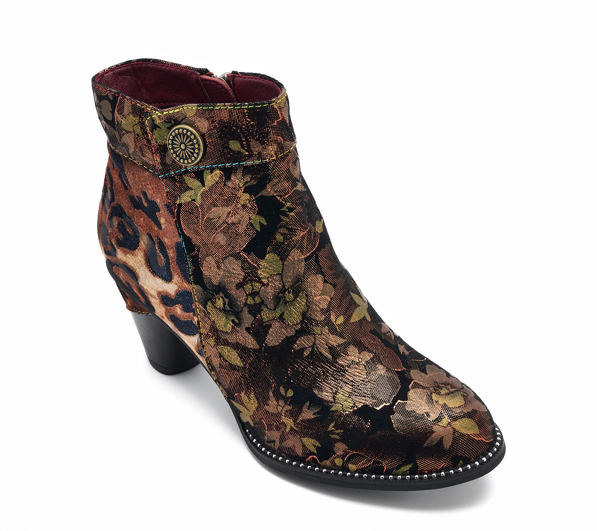 L'Artiste by Spring Step Leather Heeled Ankle Boots - Dessalynn