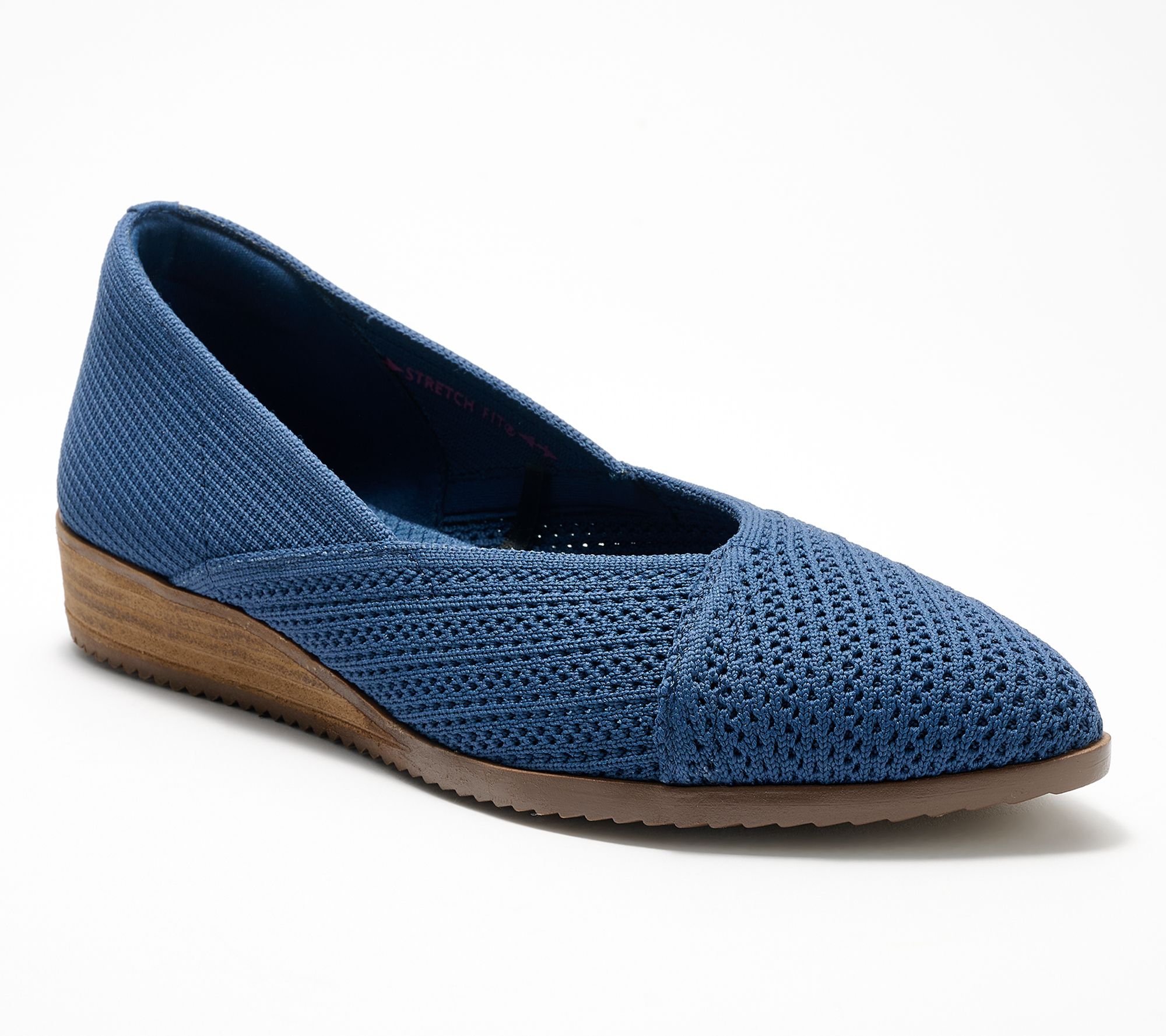 "As Is" Skechers Cleo Sawdust Recycle Knit Wedges- Sweet Sensation