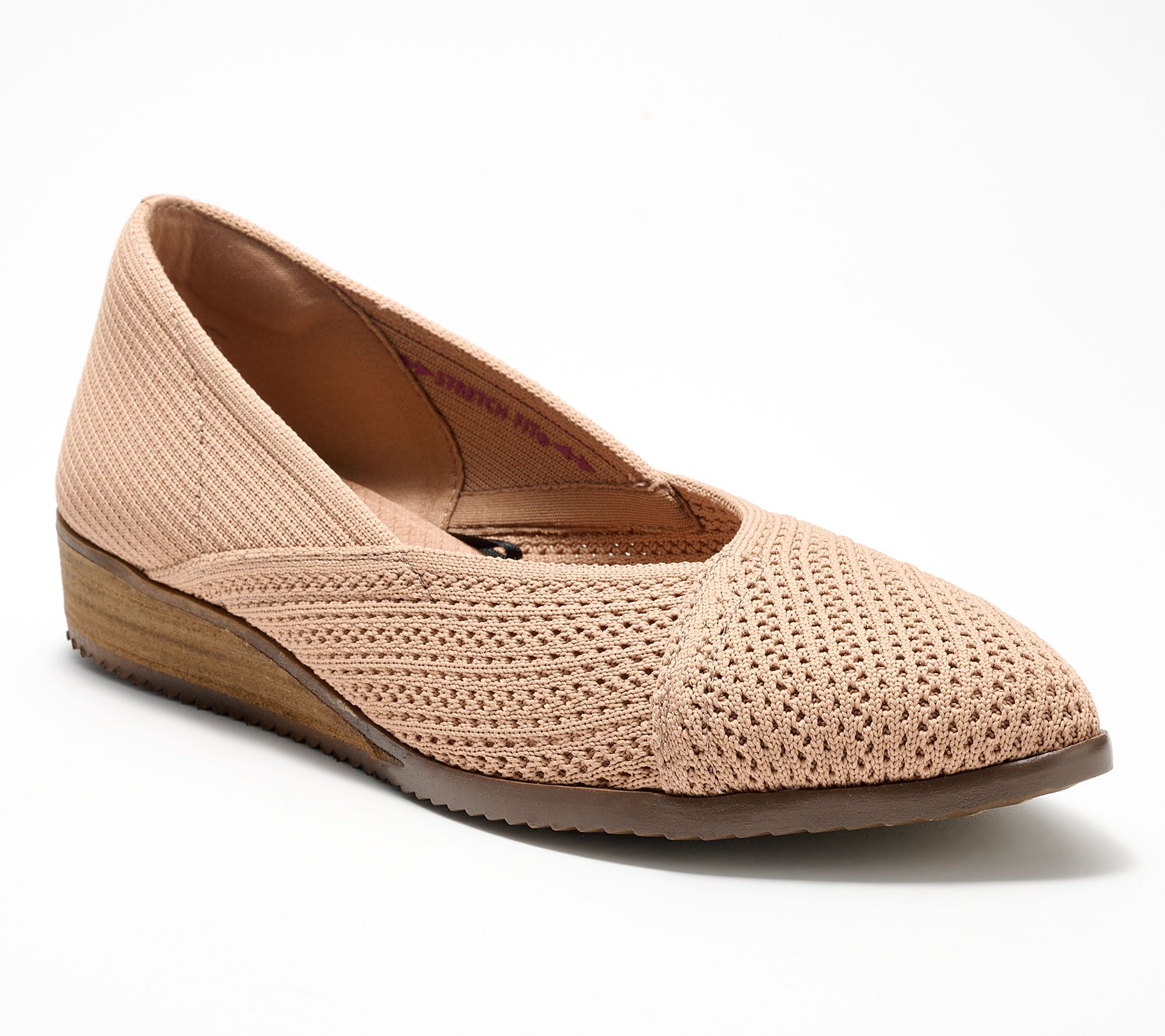 "As Is" Skechers Cleo Sawdust Recycle Knit Wedges- Sweet Sensation