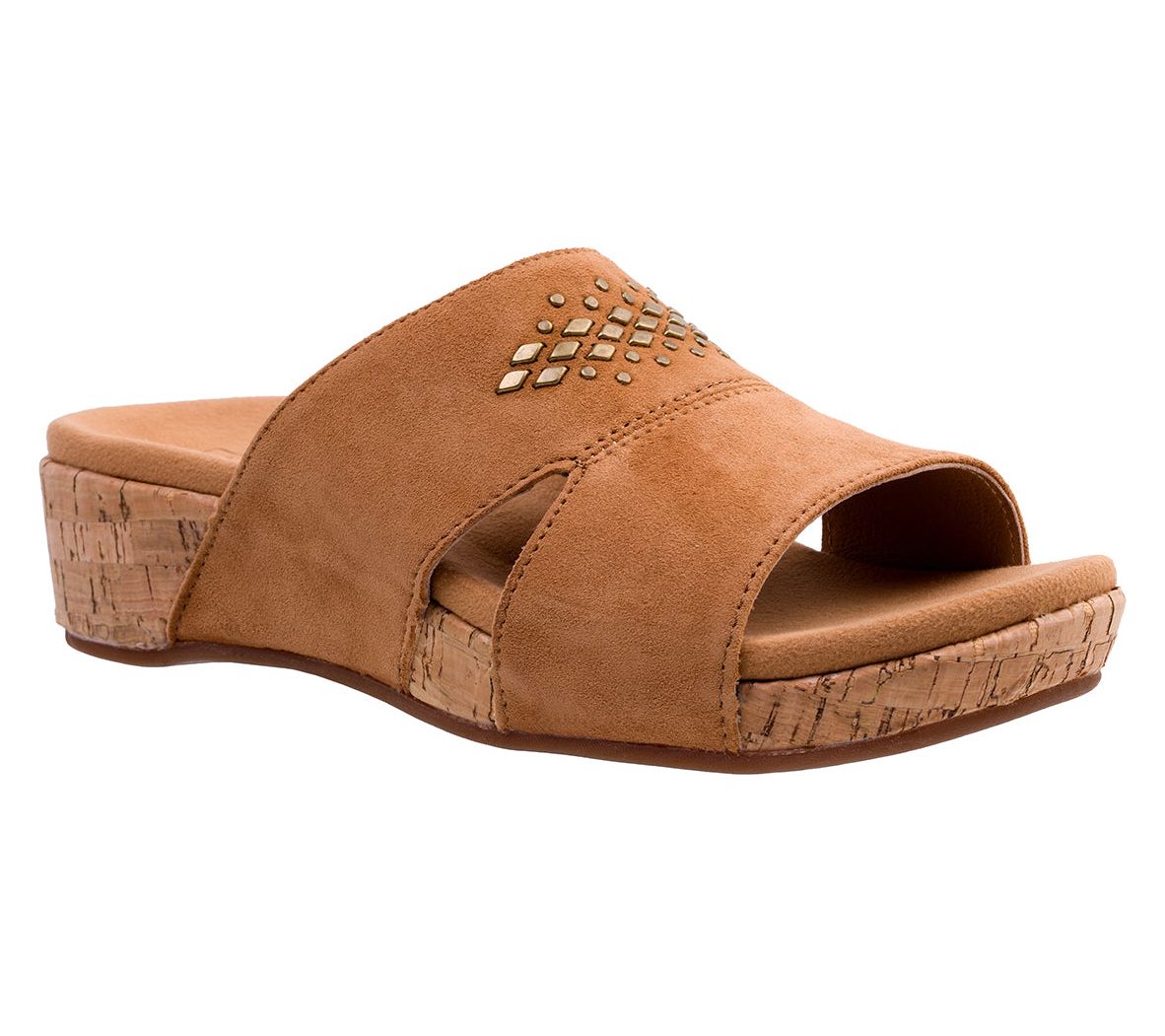  Spenco Orthotic Suede Wedge Sandals - Passport