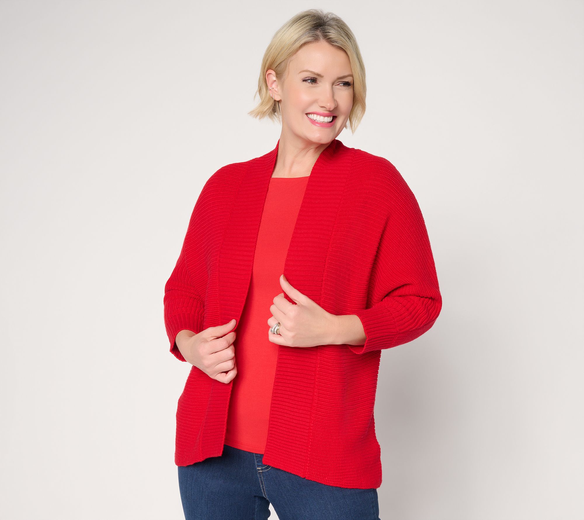 Belle by Kim Gravel Dare to Be Bold Shaker Knit Cardigan