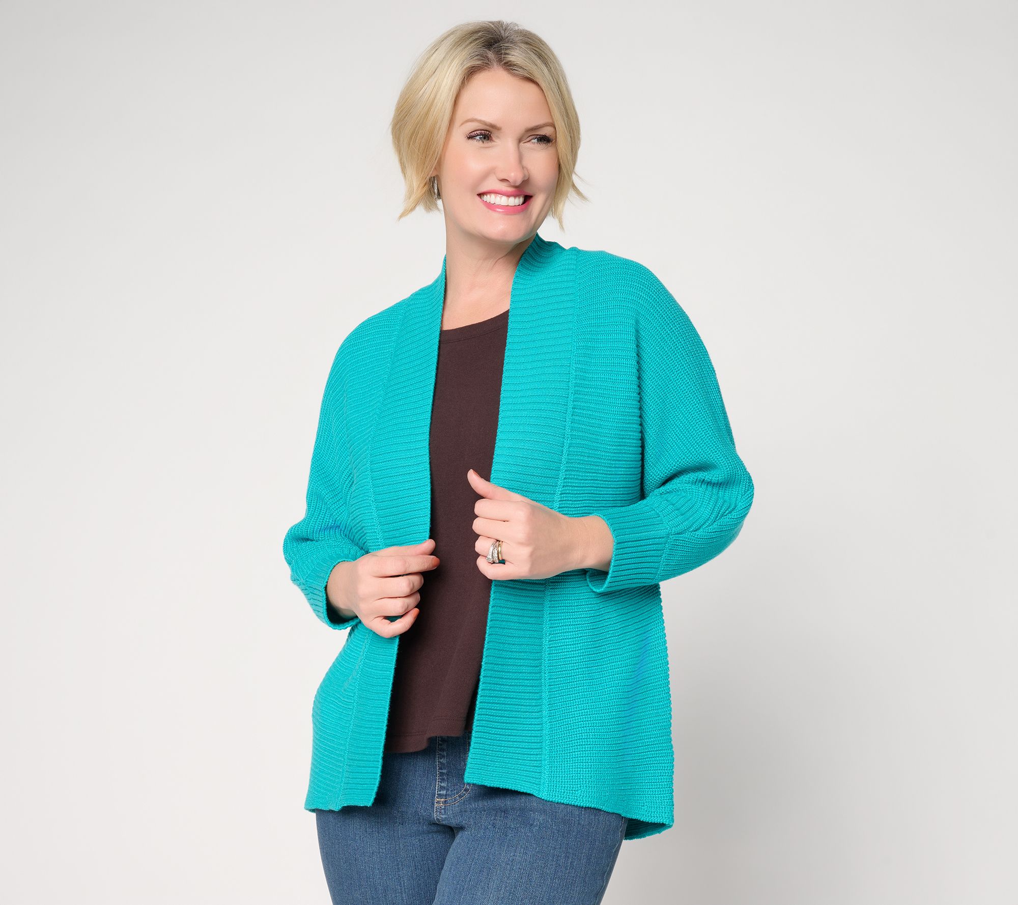 Belle by Kim Gravel Dare to Be Bold Shaker Knit Cardigan