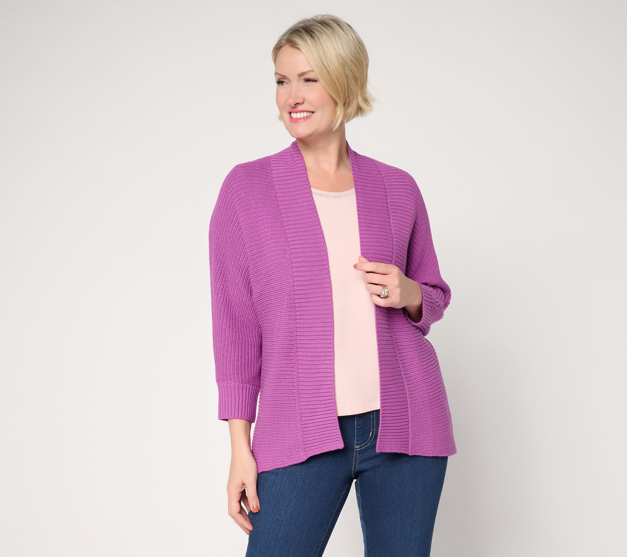 Belle by Kim Gravel Dare to Be Bold Shaker Knit Cardigan