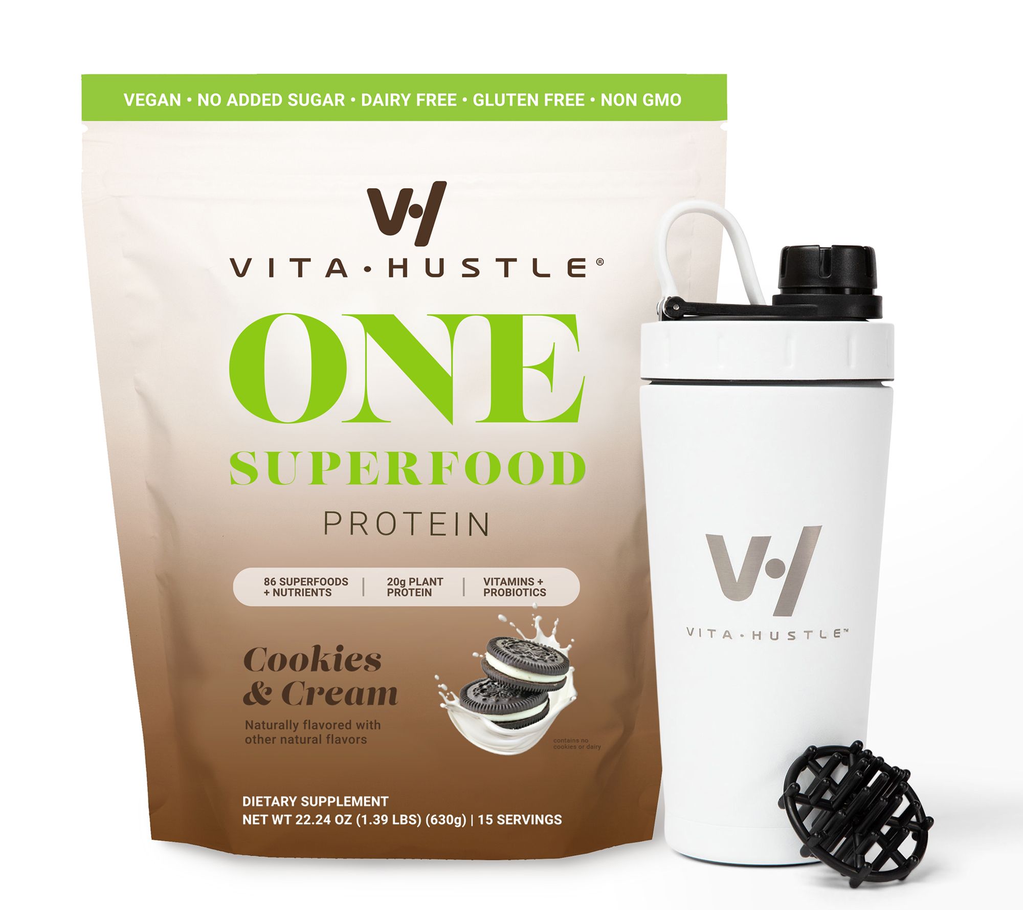 VitaHustle ONE Nutrition Shake 15 Servings w/Shaker Bottle